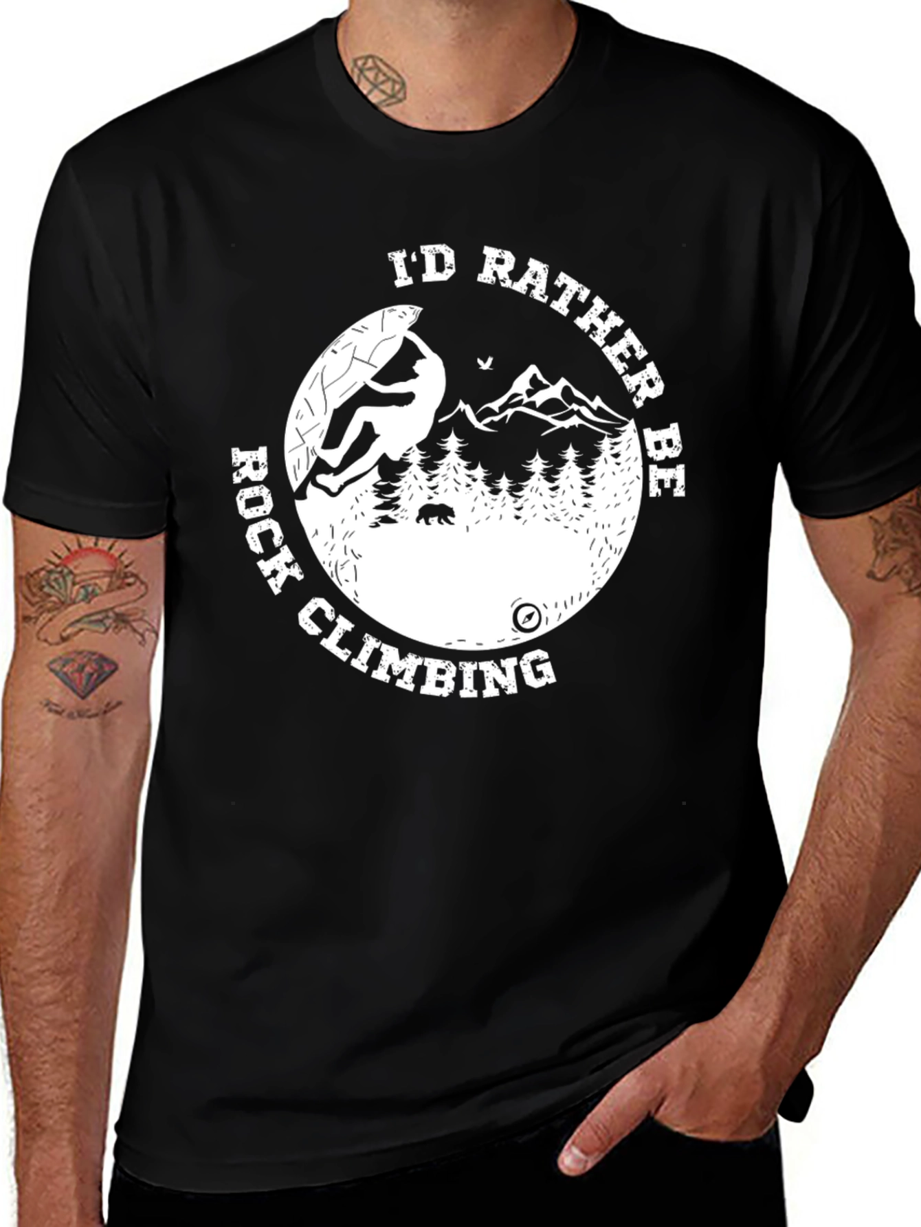 Variant 3 of Rock Climbing T-Shirt - I'd Rather Be Rock Climbing Tee