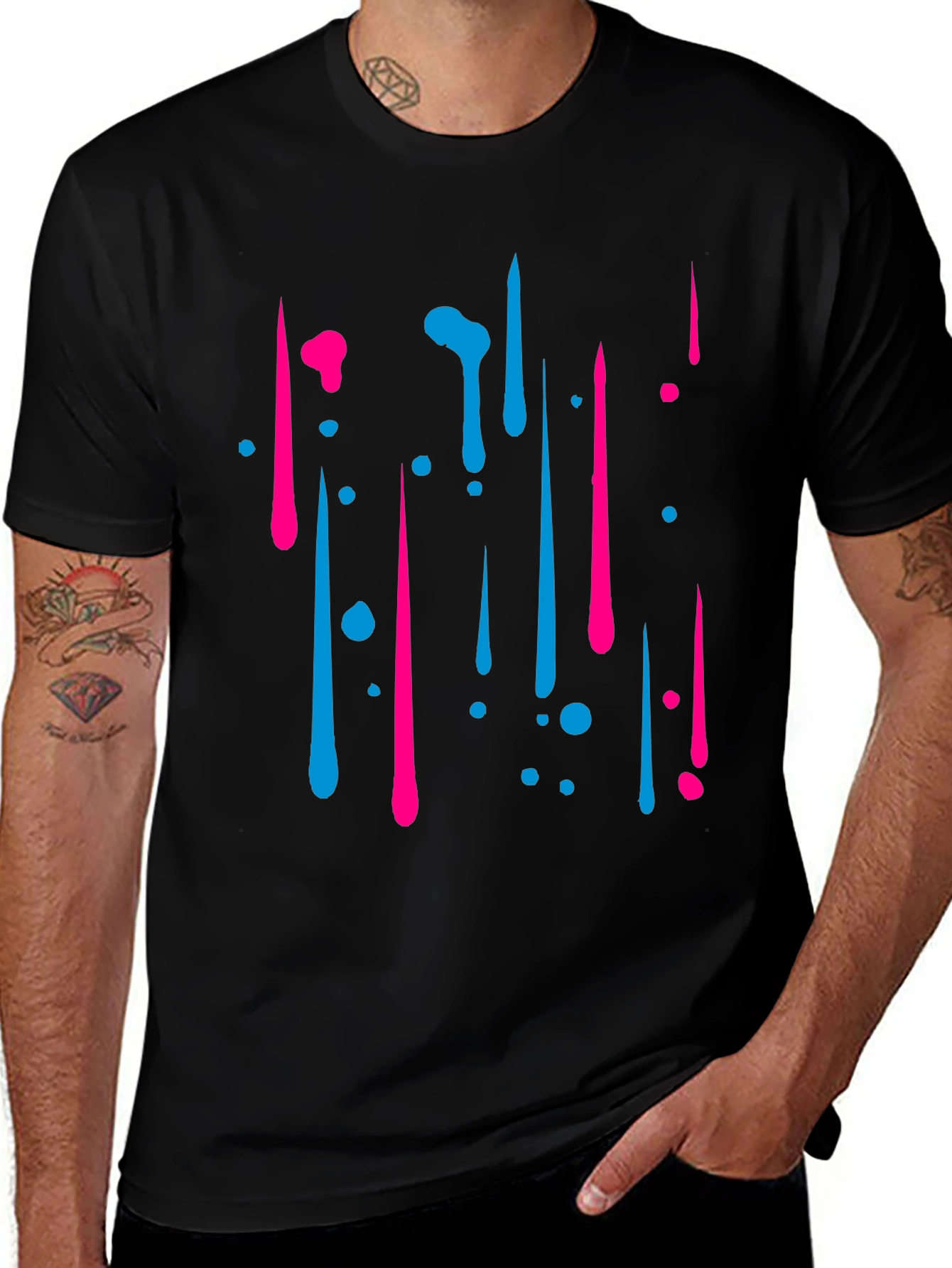 Variant 28 of Abstract Drip Graphic Black T-Shirt