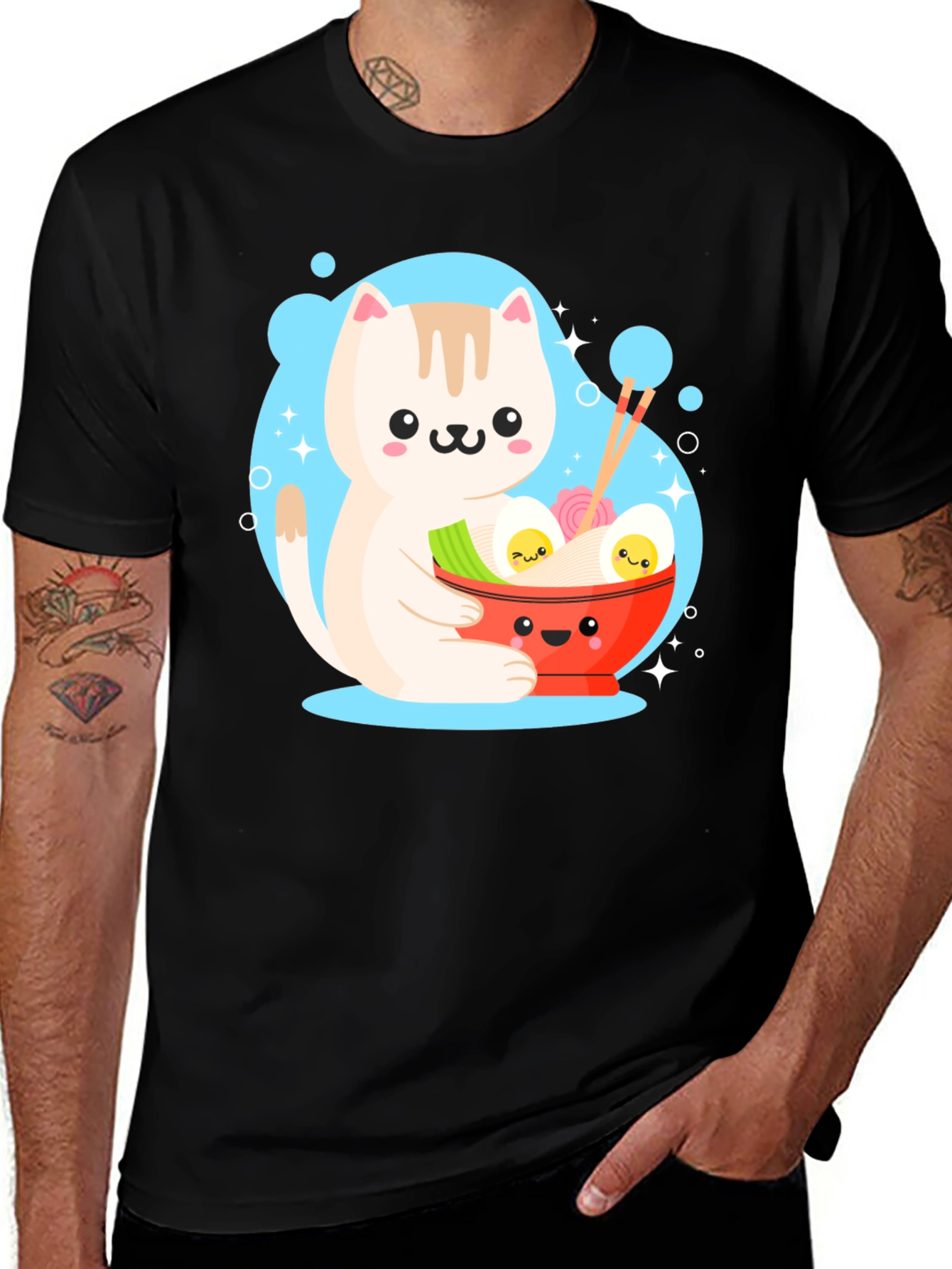Variant 28 of Kawaii Cat Ramen T-Shirt - Cute Japanese Anime Style