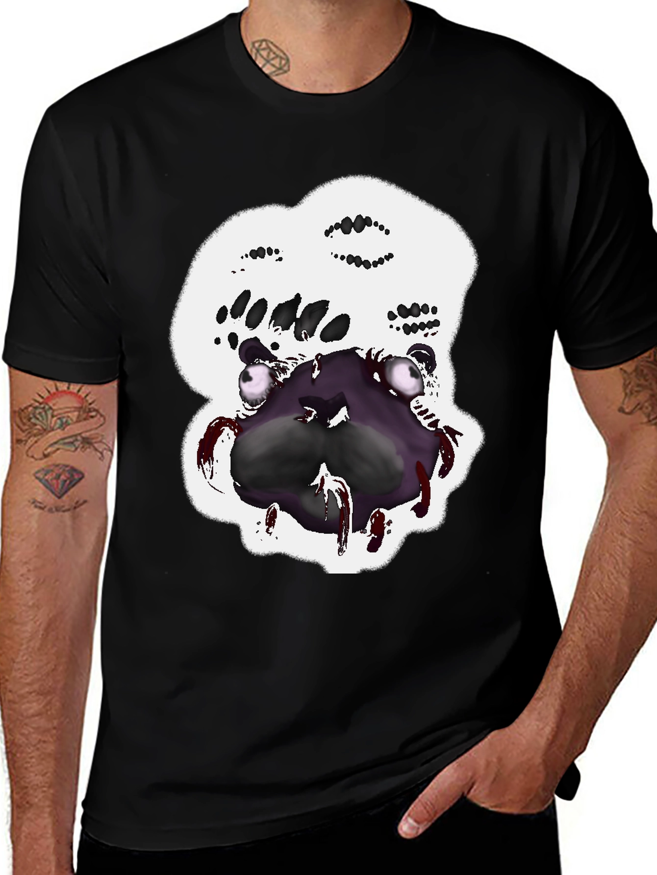 Variant 2 of Creepy Monster T-Shirt: Unique Graphic Tee