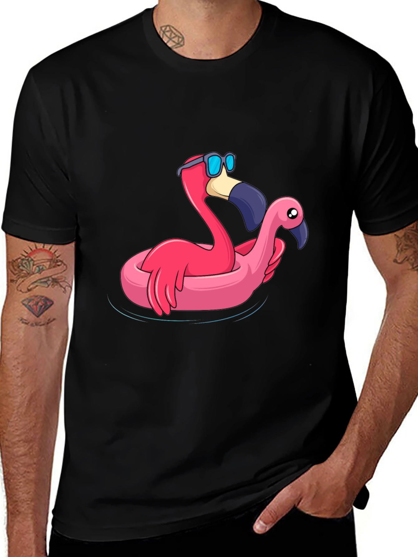 Variant 16 of Fun Flamingo Pool Party Graphic Tee