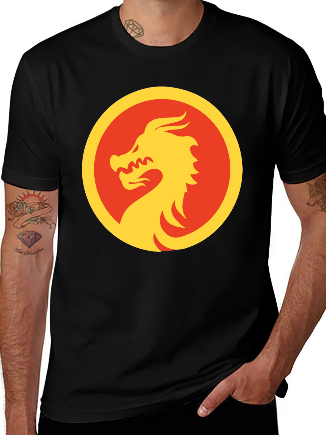 Variant 28 of Dragon Emblem Graphic Tee - Black