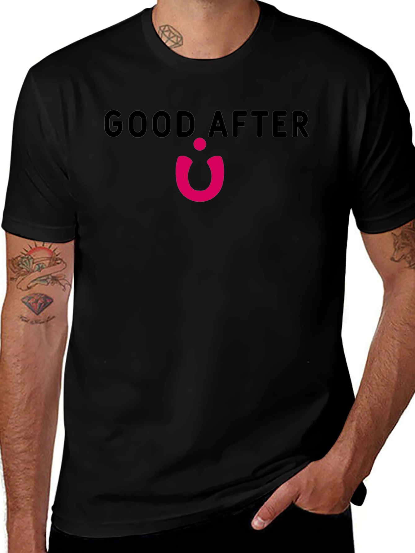 Variant 7 of Good After Pink Logo Black T-Shirt