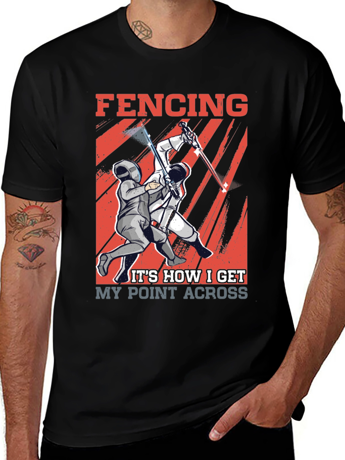 Variant 21 of Fencing T-Shirt - How I Get My Point Across