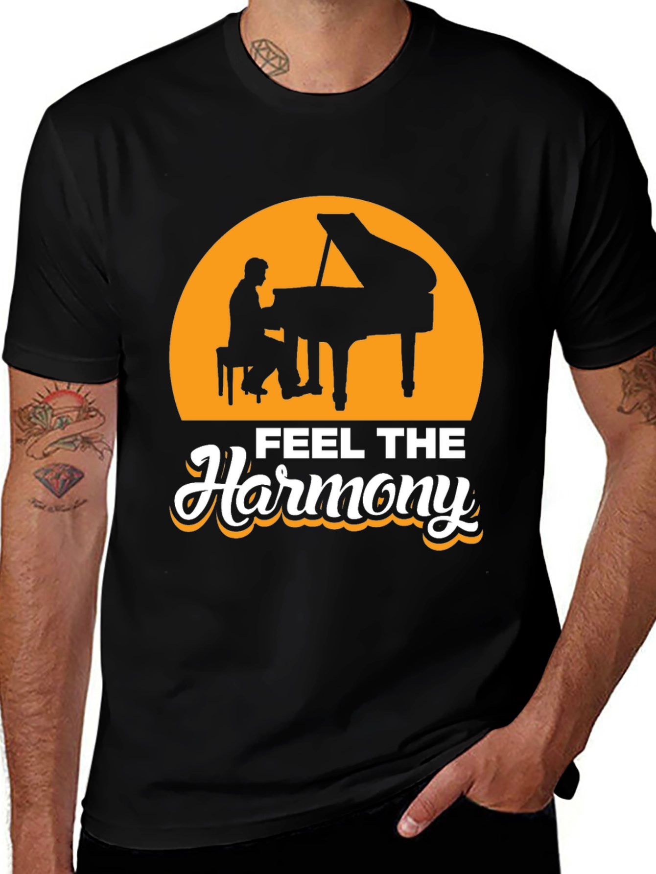 Variant 3 of Feel The Harmony Piano T-Shirt - Music Lover Tee