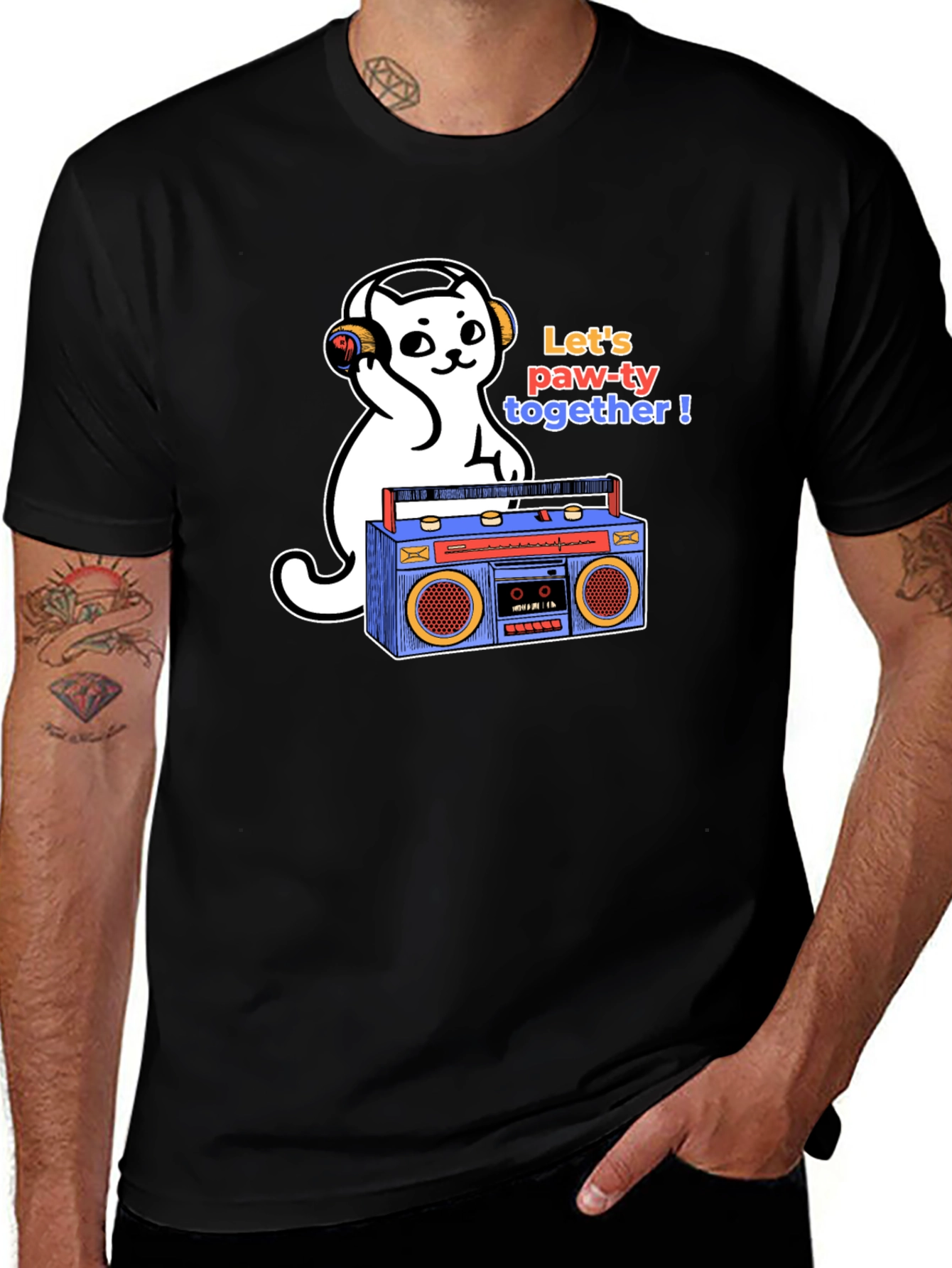 Variant 25 of Cool Cat DJ Graphic T-Shirt
