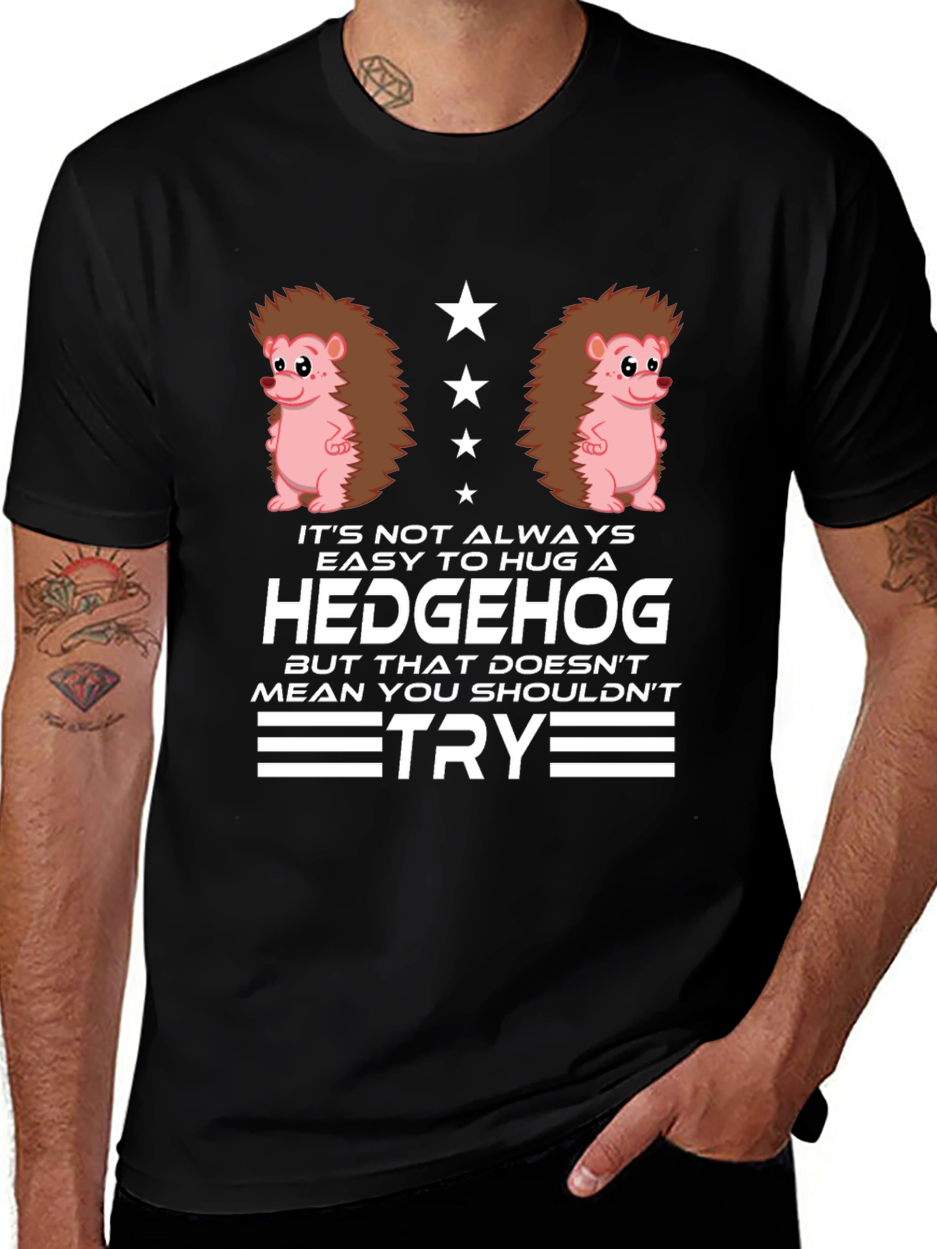 Variant 28 of Hedgehog Hug Graphic T-Shirt - Funny Animal Tee