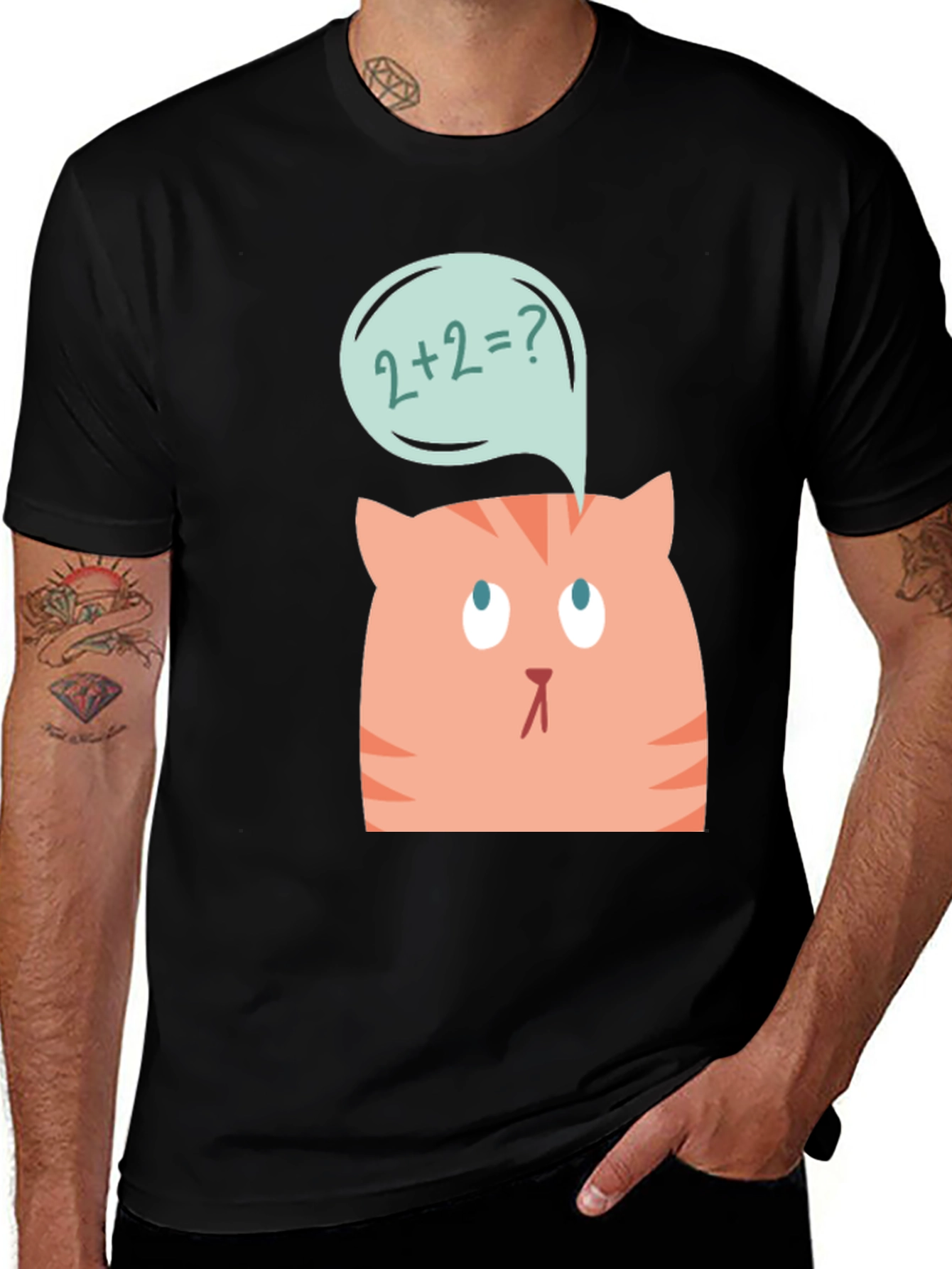 Variant 18 of Cat Math Problem T-Shirt Funny Cute Kitten Tee