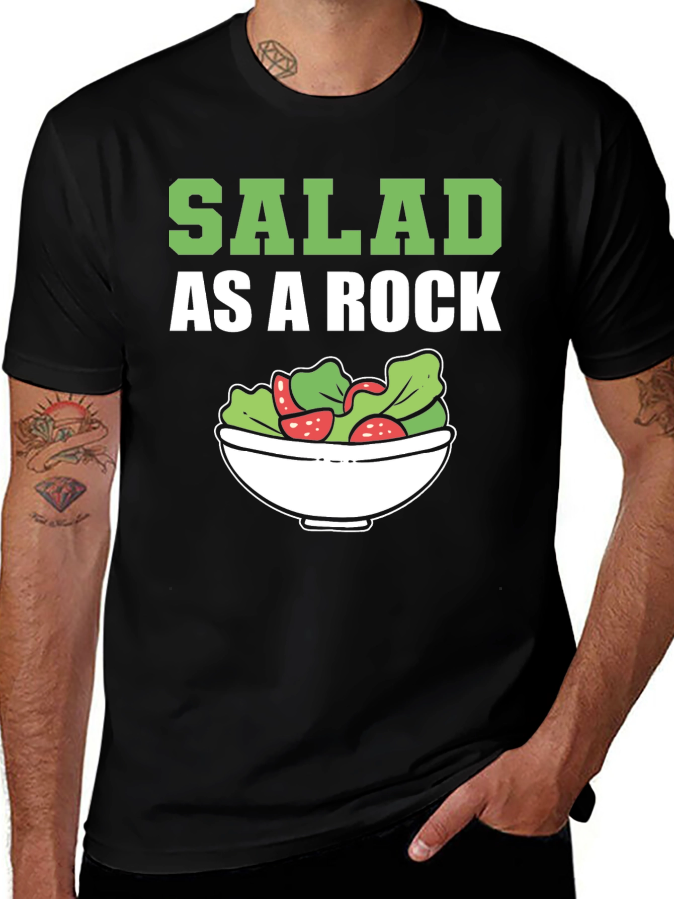Salad As A Rock T-Shirt Funny Foodie Tee