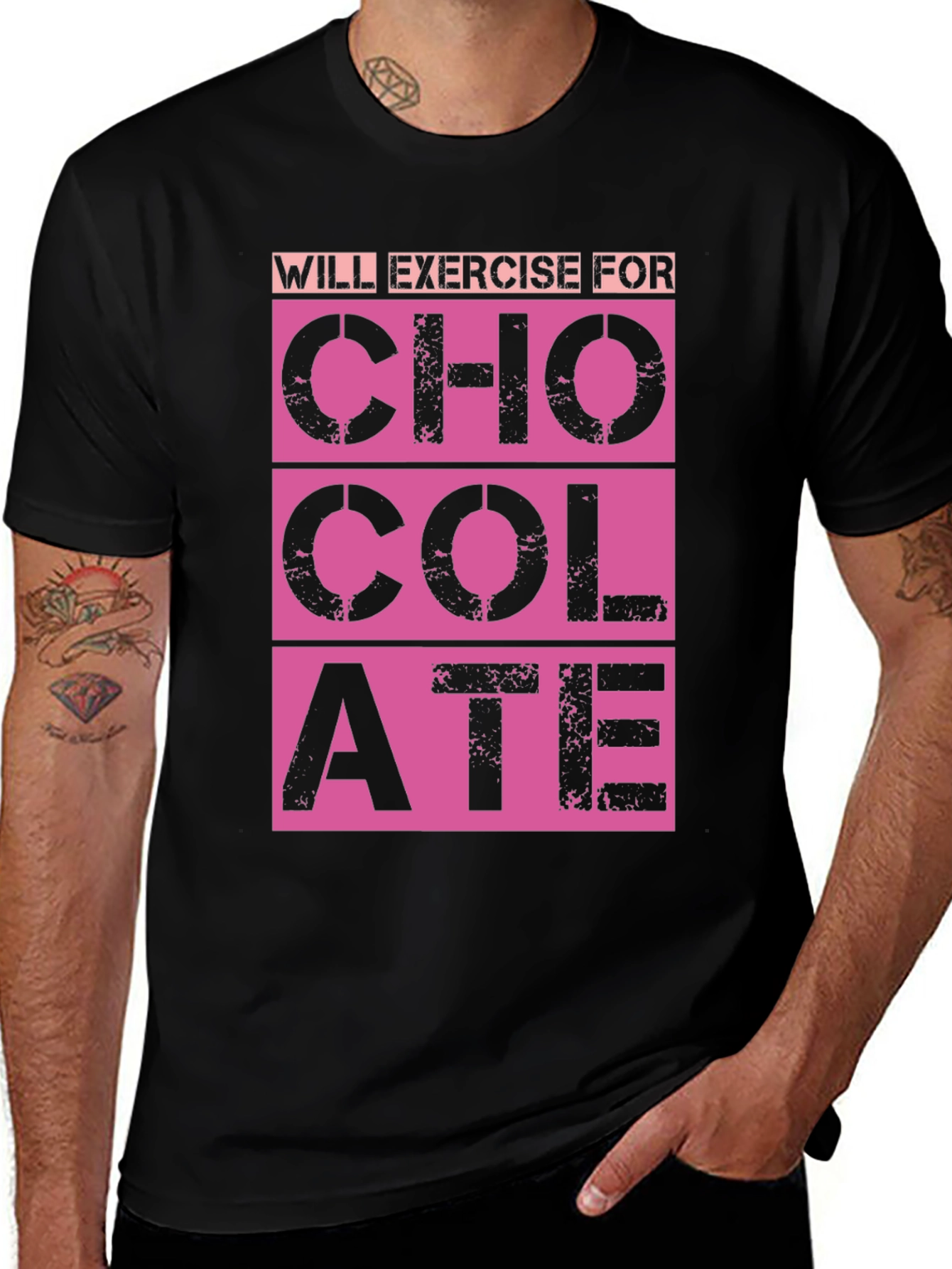 Variant 17 of Will Exercise for Chocolate T-Shirt