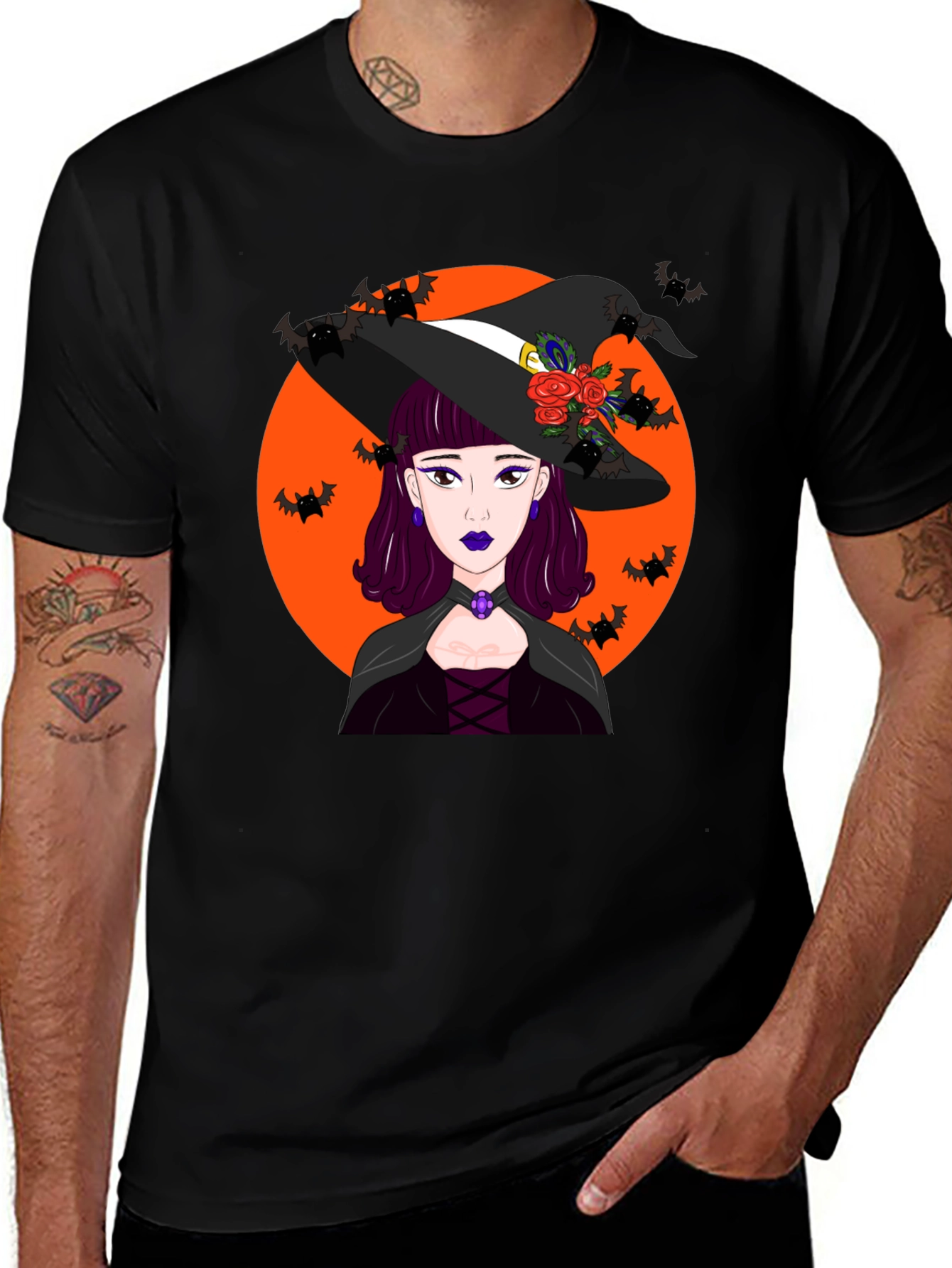 Variant 3 of Witch Graphic Tee - Halloween Shirt