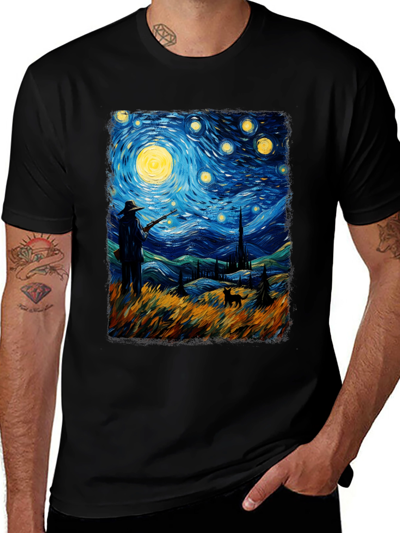 Variant 7 of Starry Night Hunter T-Shirt