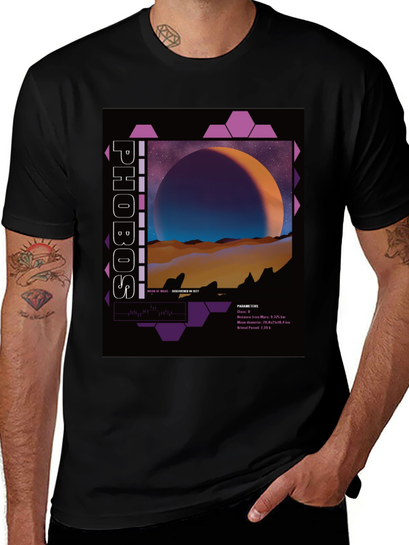 Phobos Graphic T-Shirt - Space Art Tee