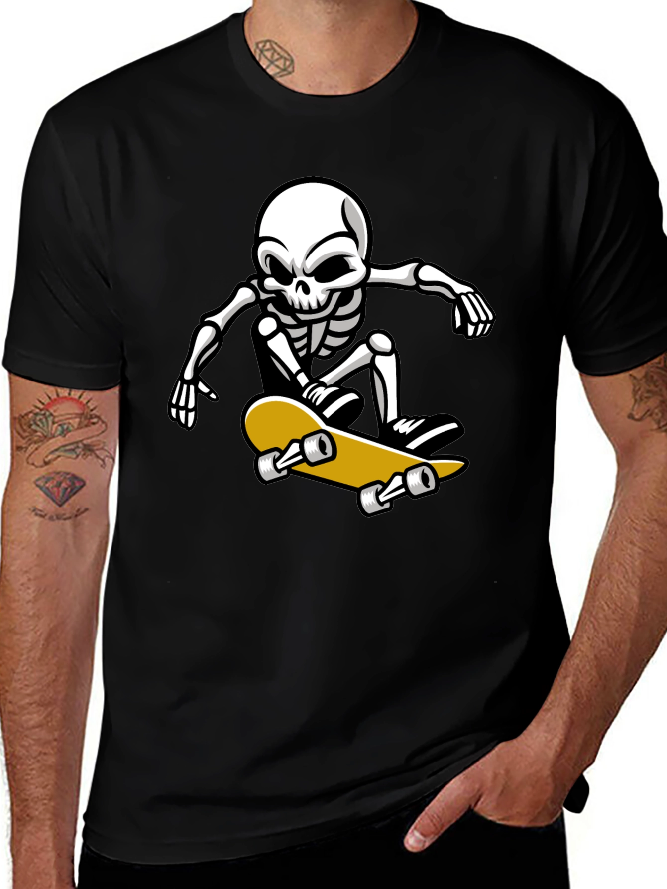Variant 13 of Cool Skeleton Skateboarder Graphic T-Shirt