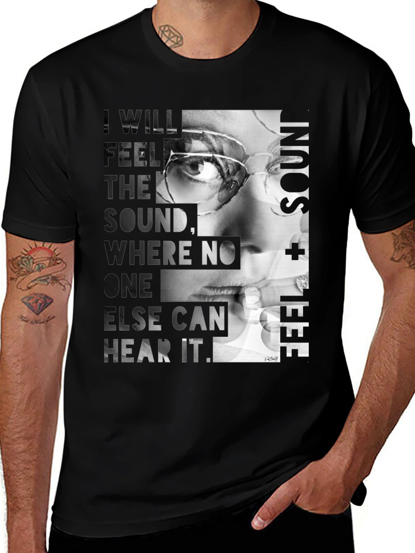 Variant 13 of Abstract 'Feel the Sound' Graphic T-Shirt