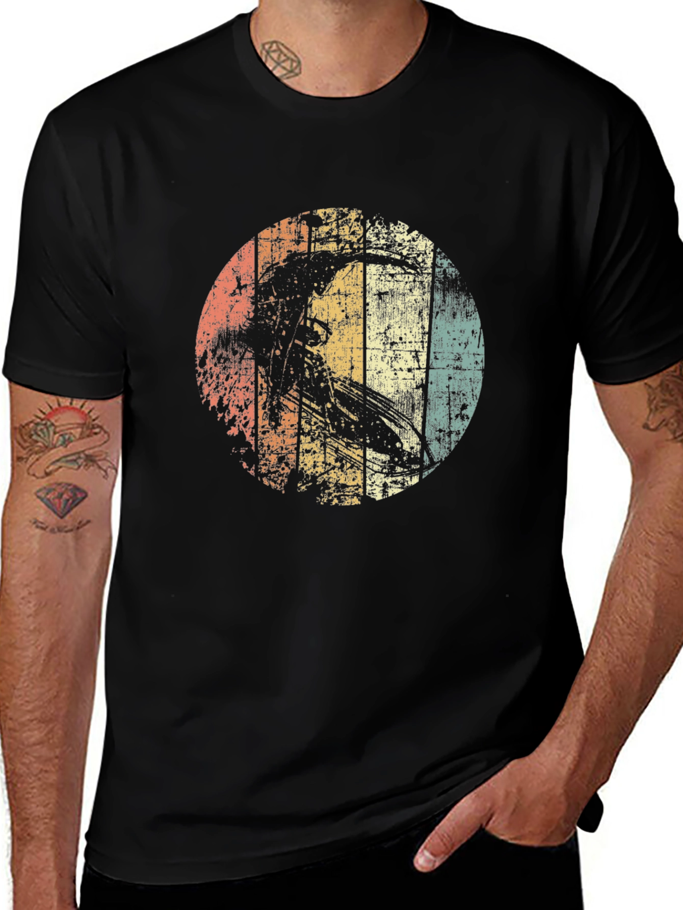 Variant 15 of Retro Surfer Graphic Tee - Vintage Style Black T-Shirt