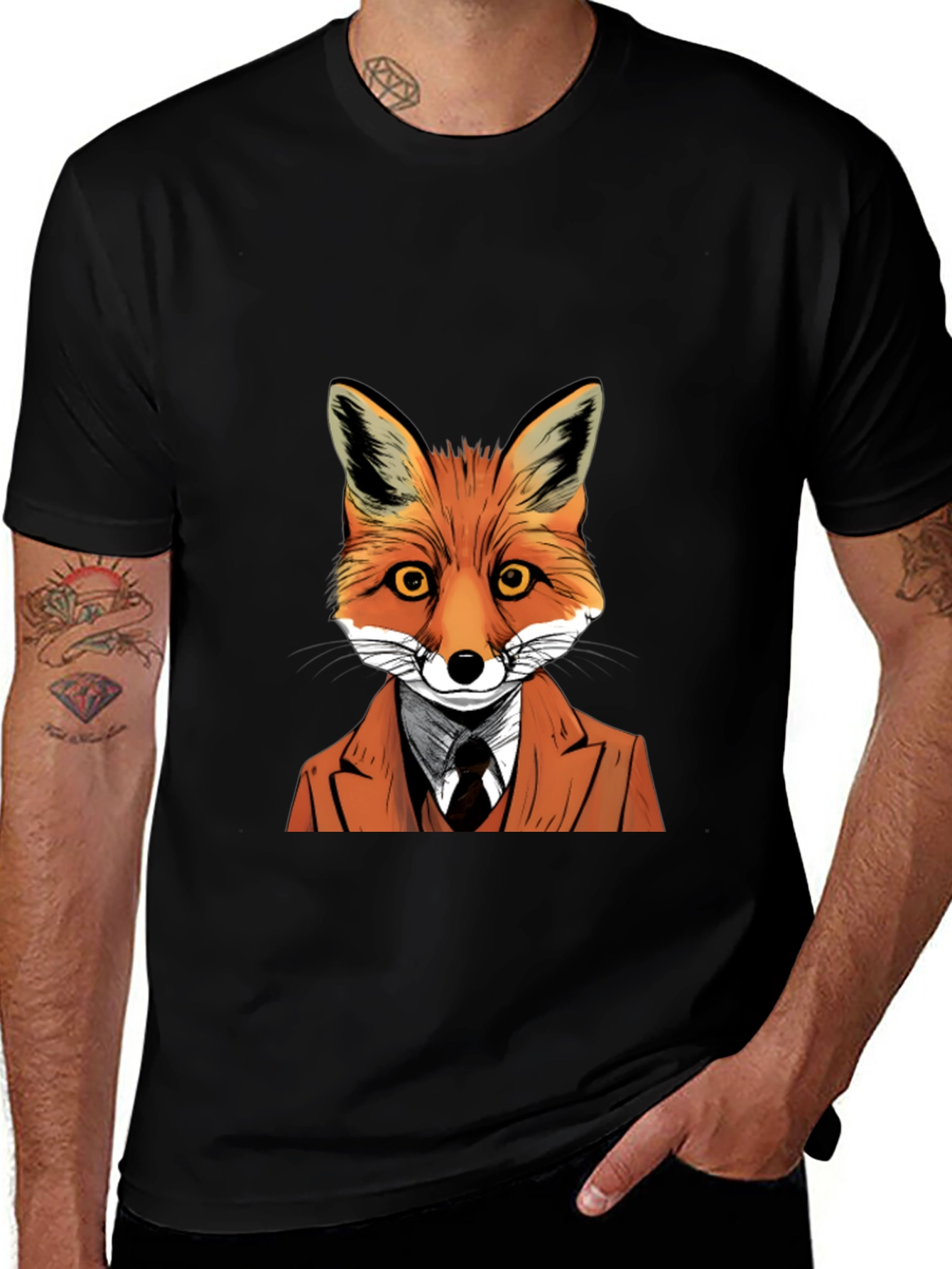 Dapper Fox T-Shirt - Novelty Animal Tee
