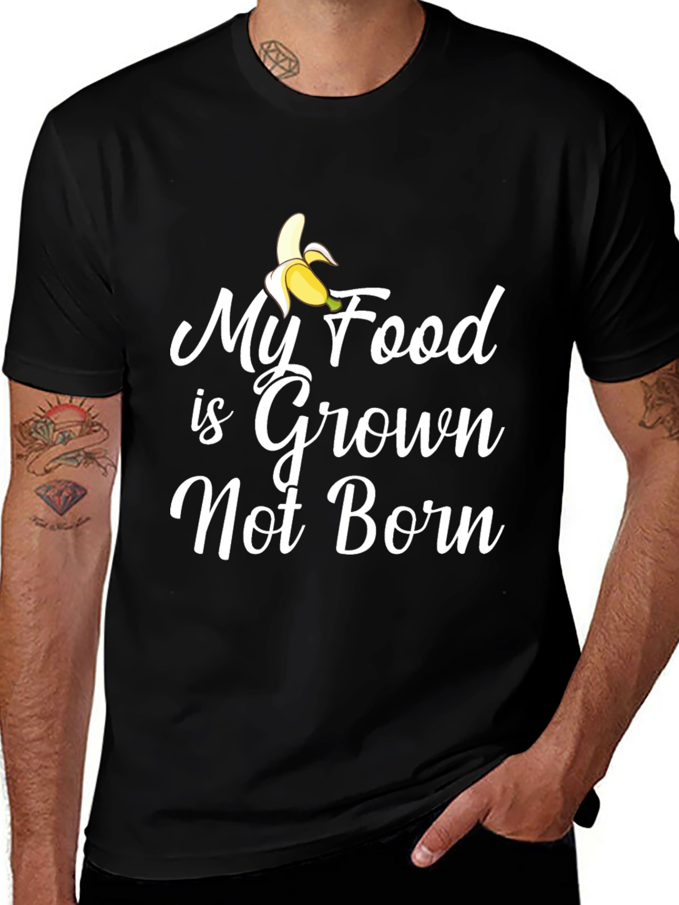 Variant 13 of Vegan 'Grown, Not Born' T-Shirt