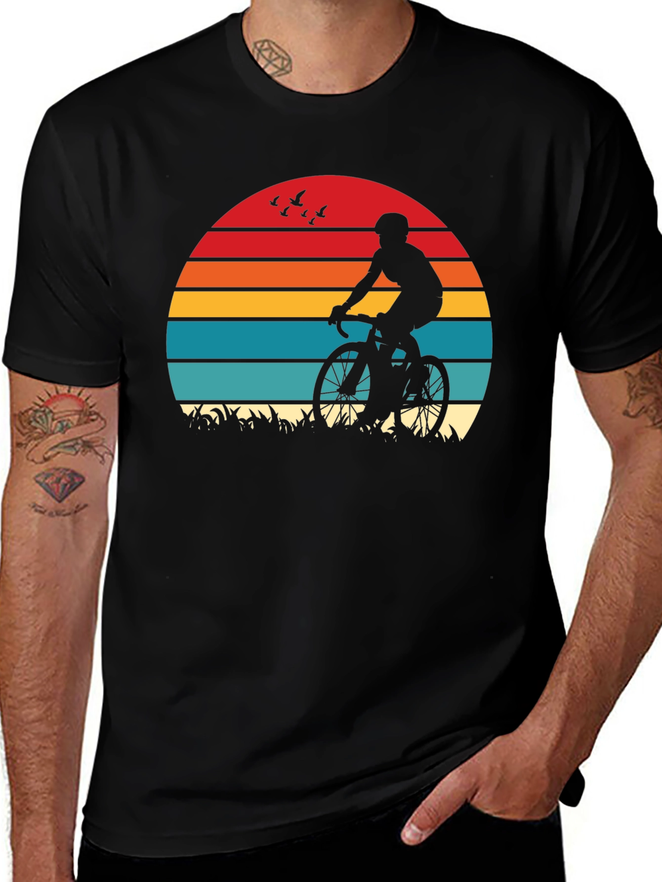 Variant 9 of Cyclist Sunset Graphic T-Shirt