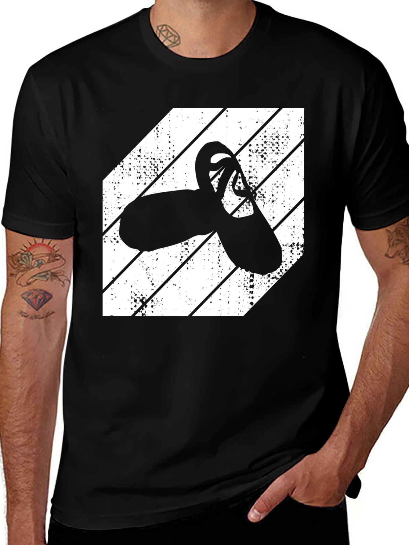 Ballet Shoes Graphic Tee - Black Cotton Shirt