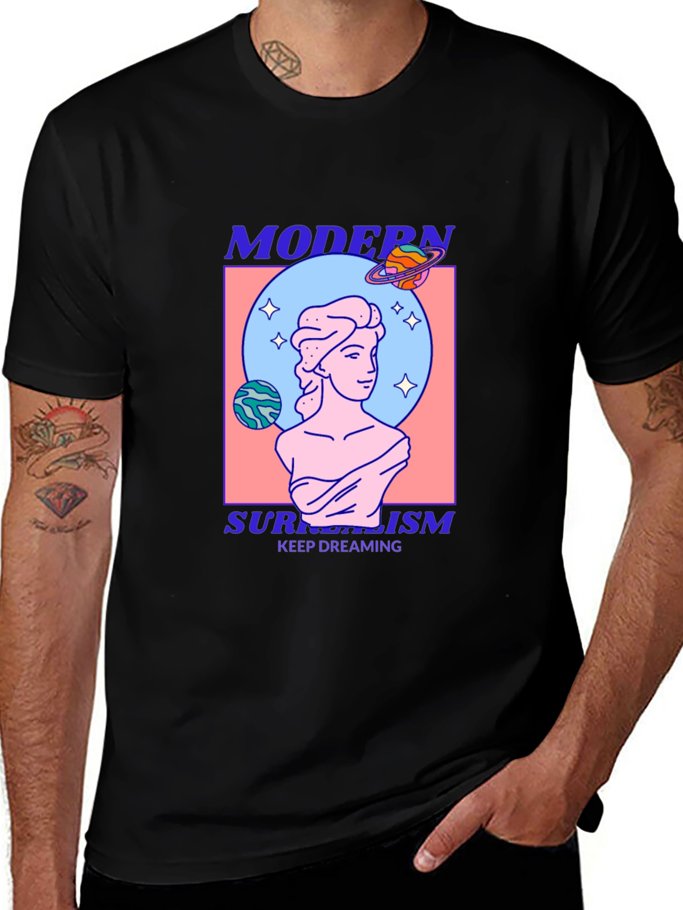 Modern Surrealism T-Shirt: Keep Dreaming Style