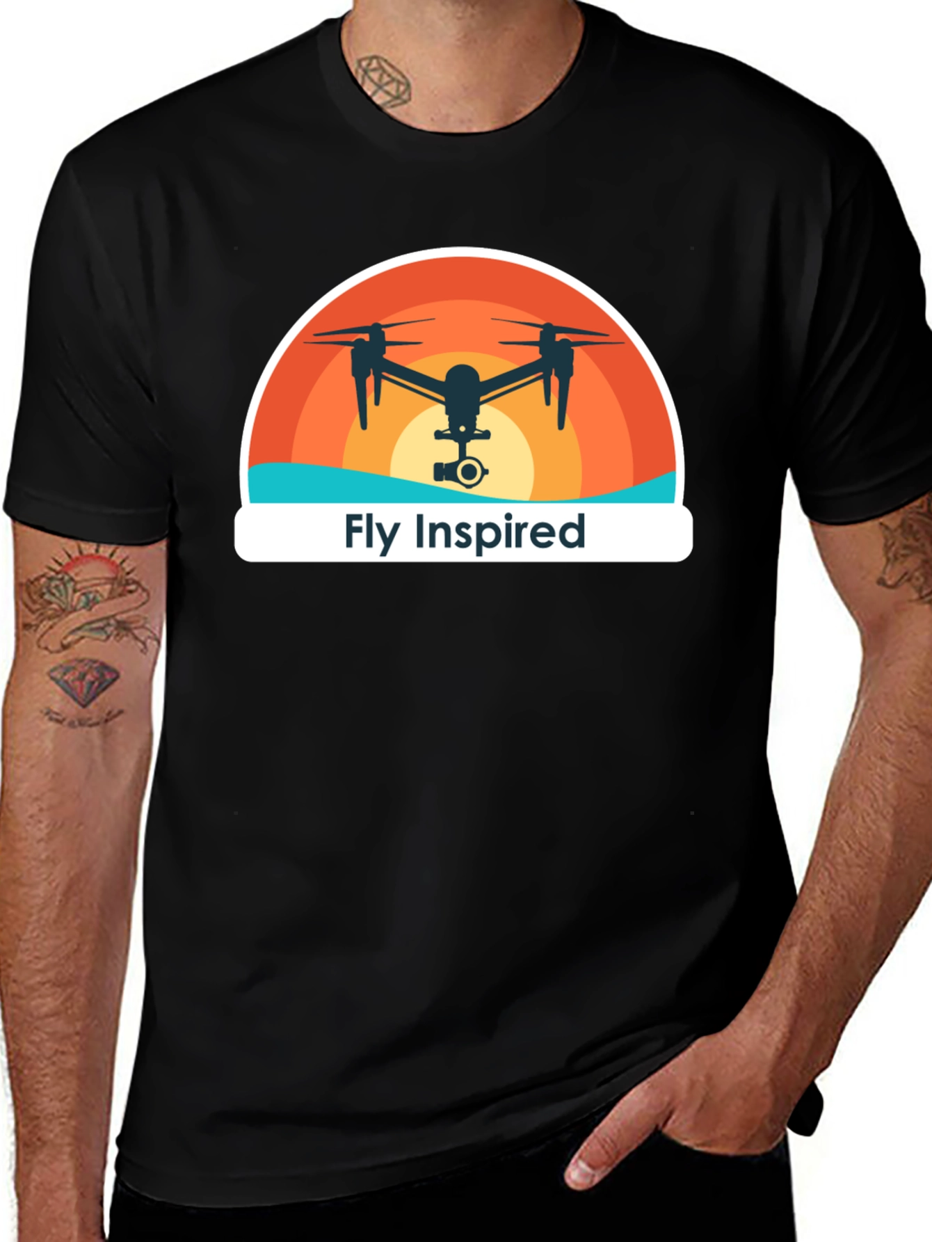 Variant 14 of Fly Inspired Drone T-Shirt