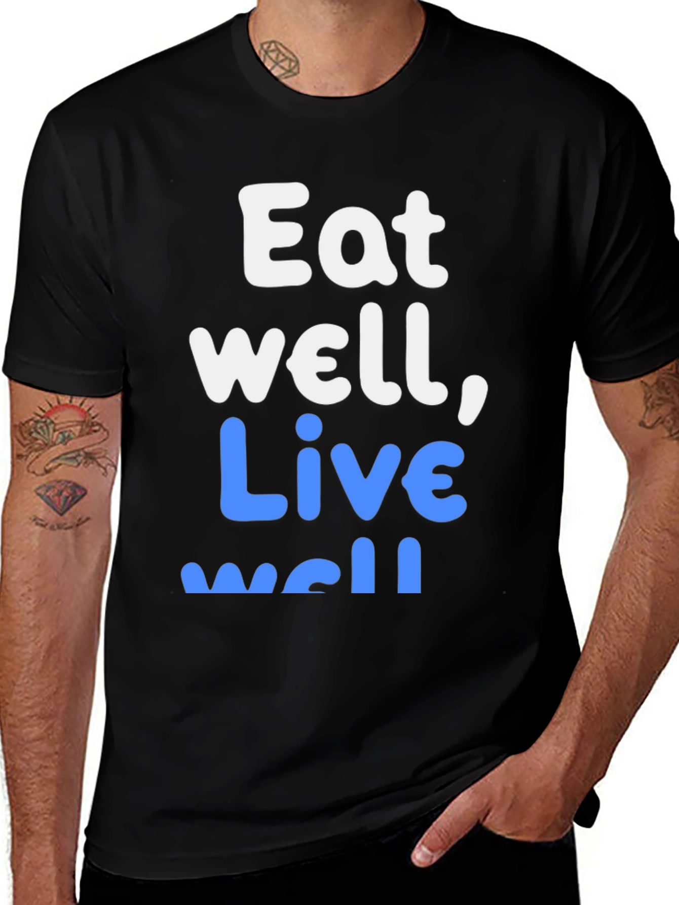 Variant 13 of Eat Well, Live Well Graphic Tee - Unisex