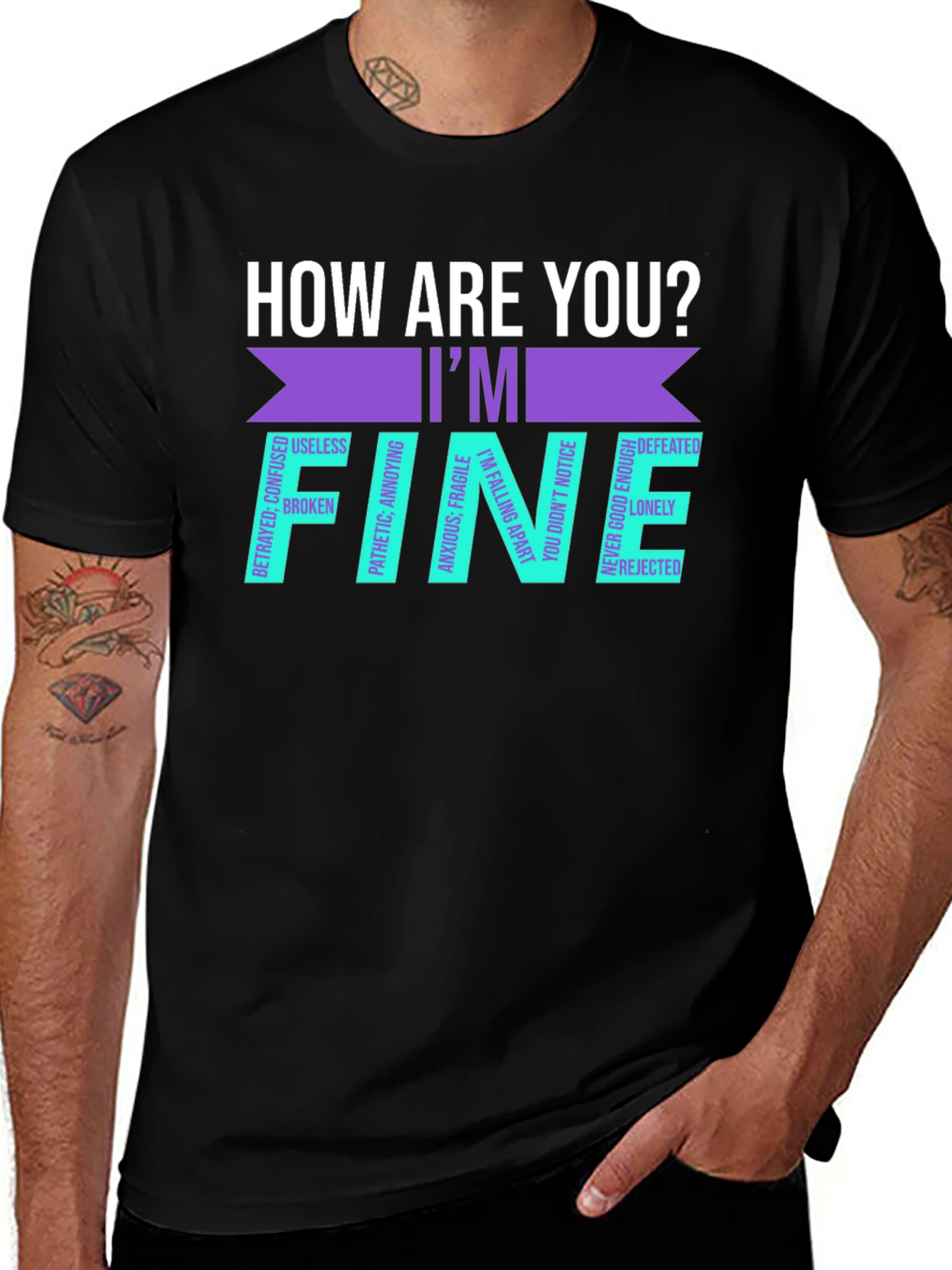 Variant 29 of I'm Fine Graphic T-Shirt - Mental Health Awareness
