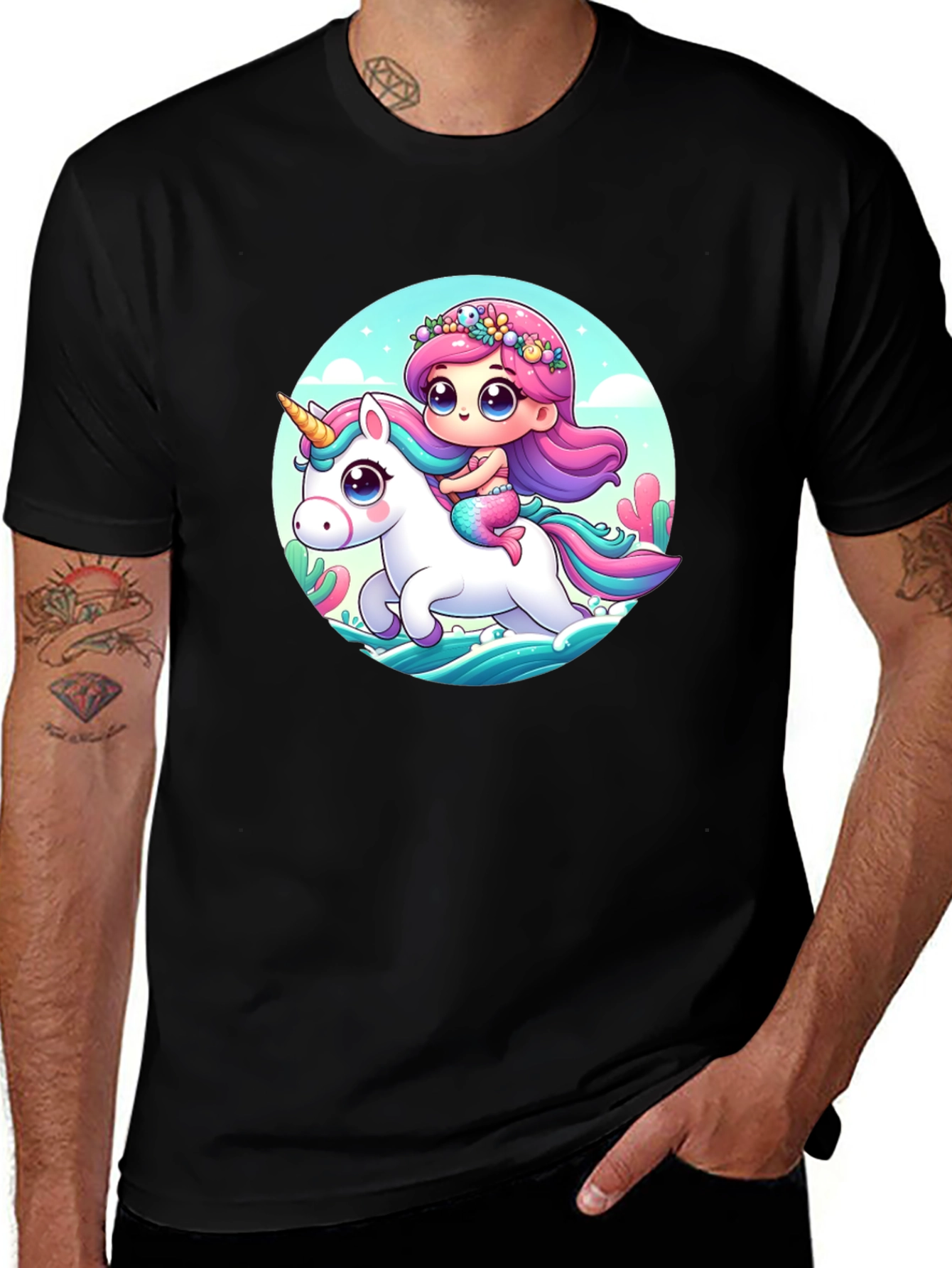 Variant 6 of Cute Mermaid Unicorn T-Shirt