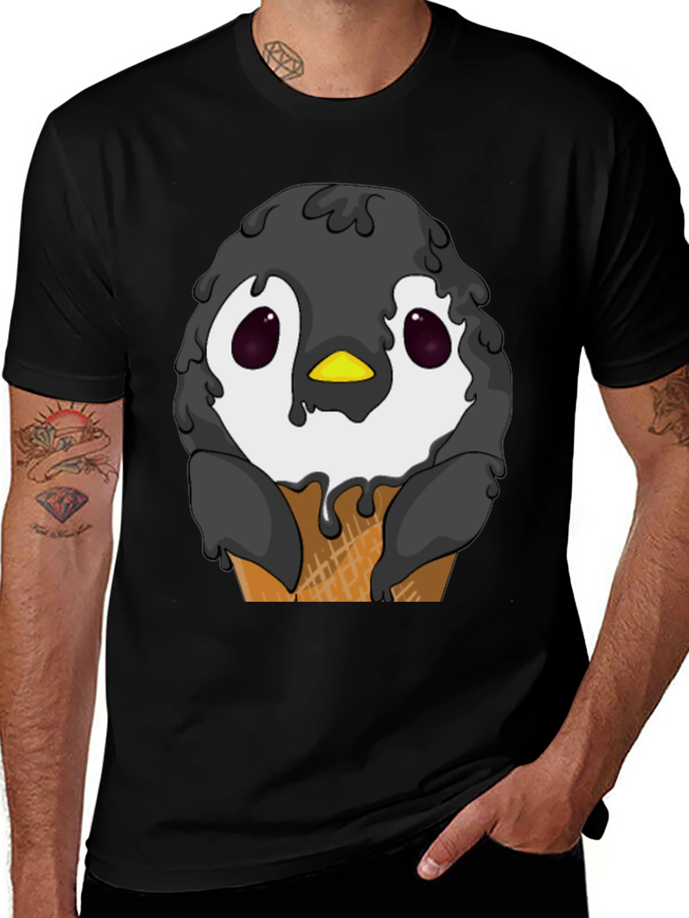 Variant 16 of Penguin Ice Cream Cone Graphic T-Shirt