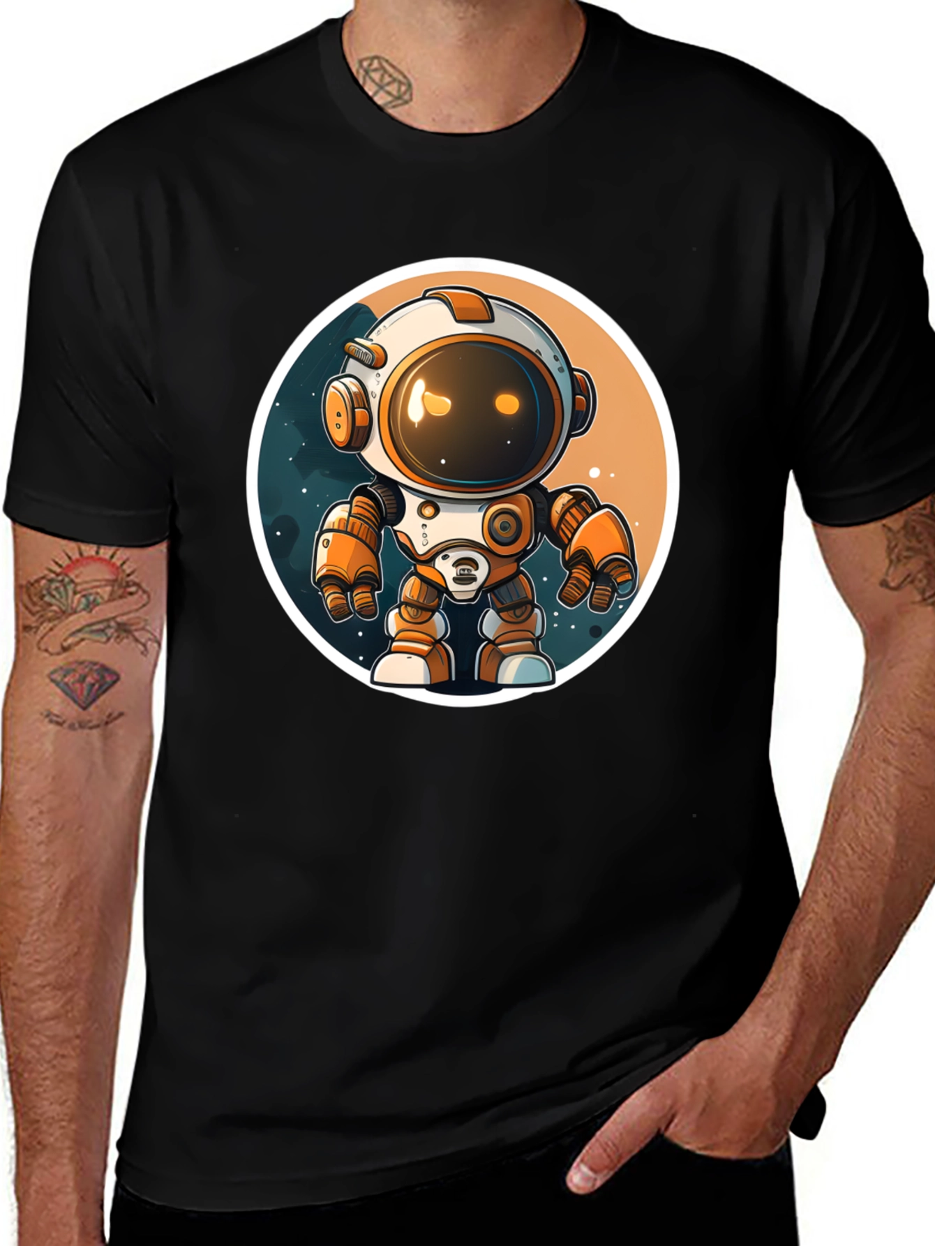 Variant 13 of Astronaut Robot Graphic Tee