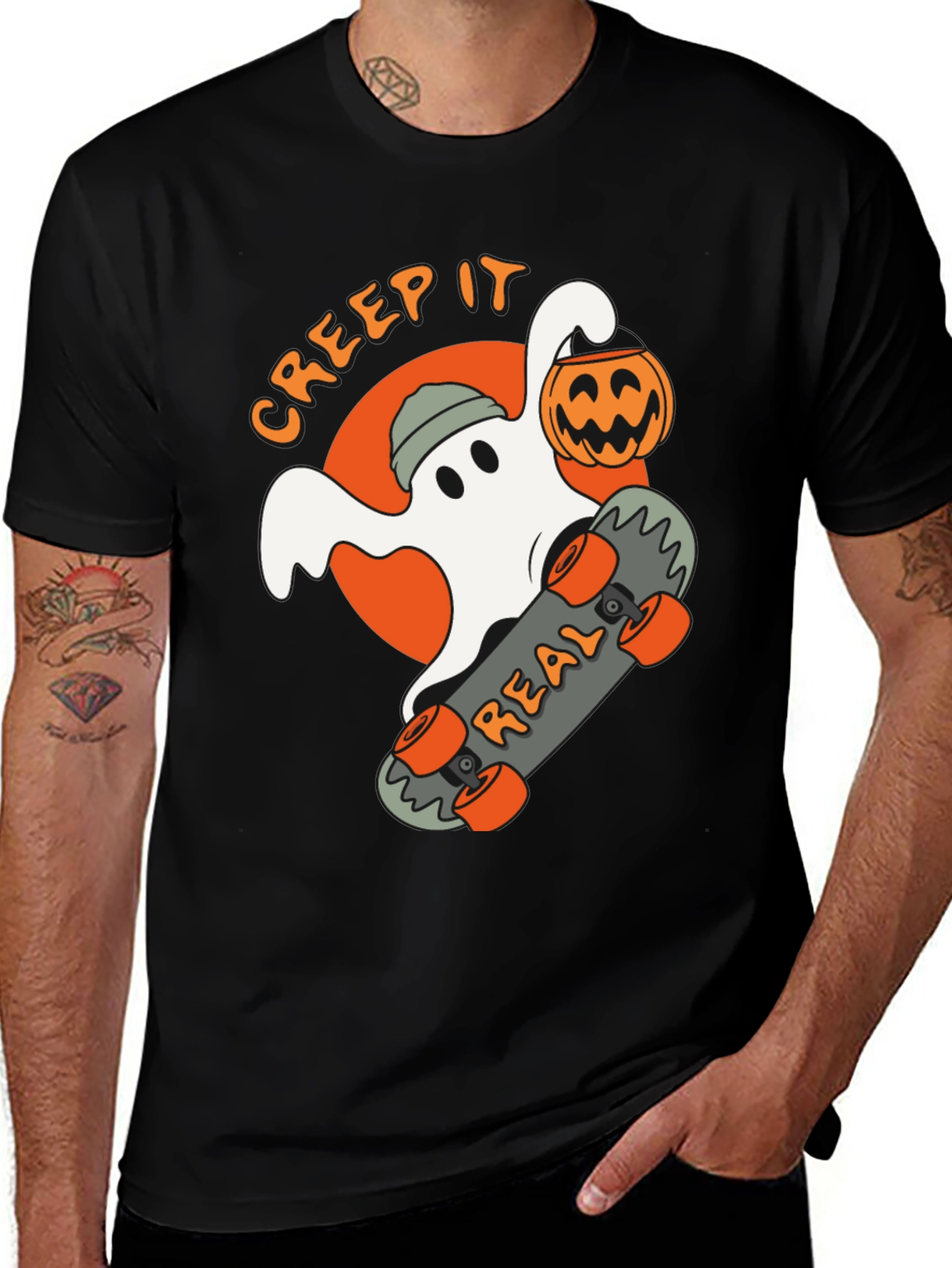 Variant 9 of Creep It Real Ghost Skateboard T-Shirt