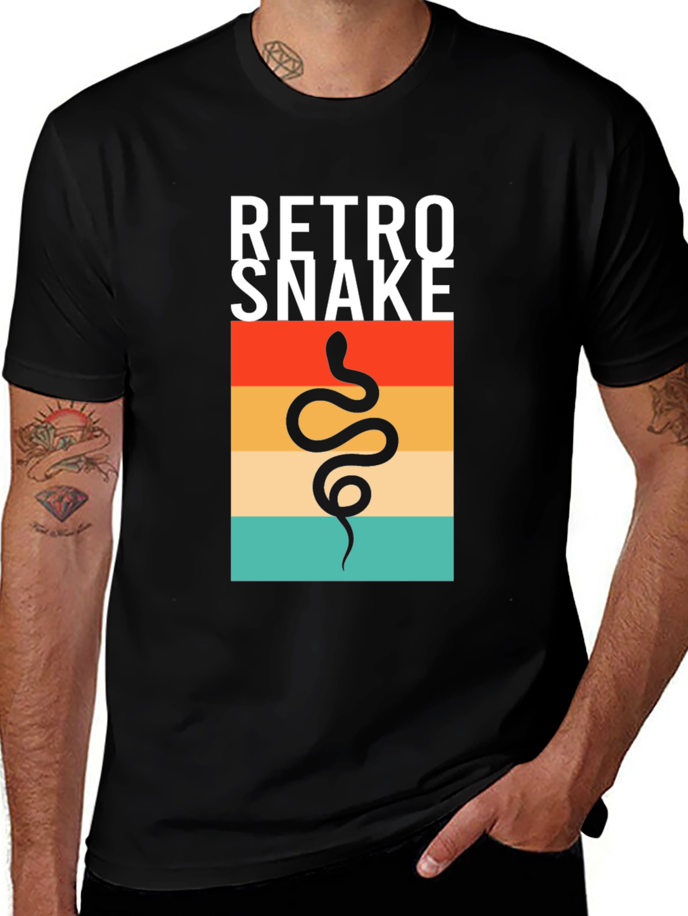 Variant 14 of Retro Snake Graphic Tee - Cool Vintage Style