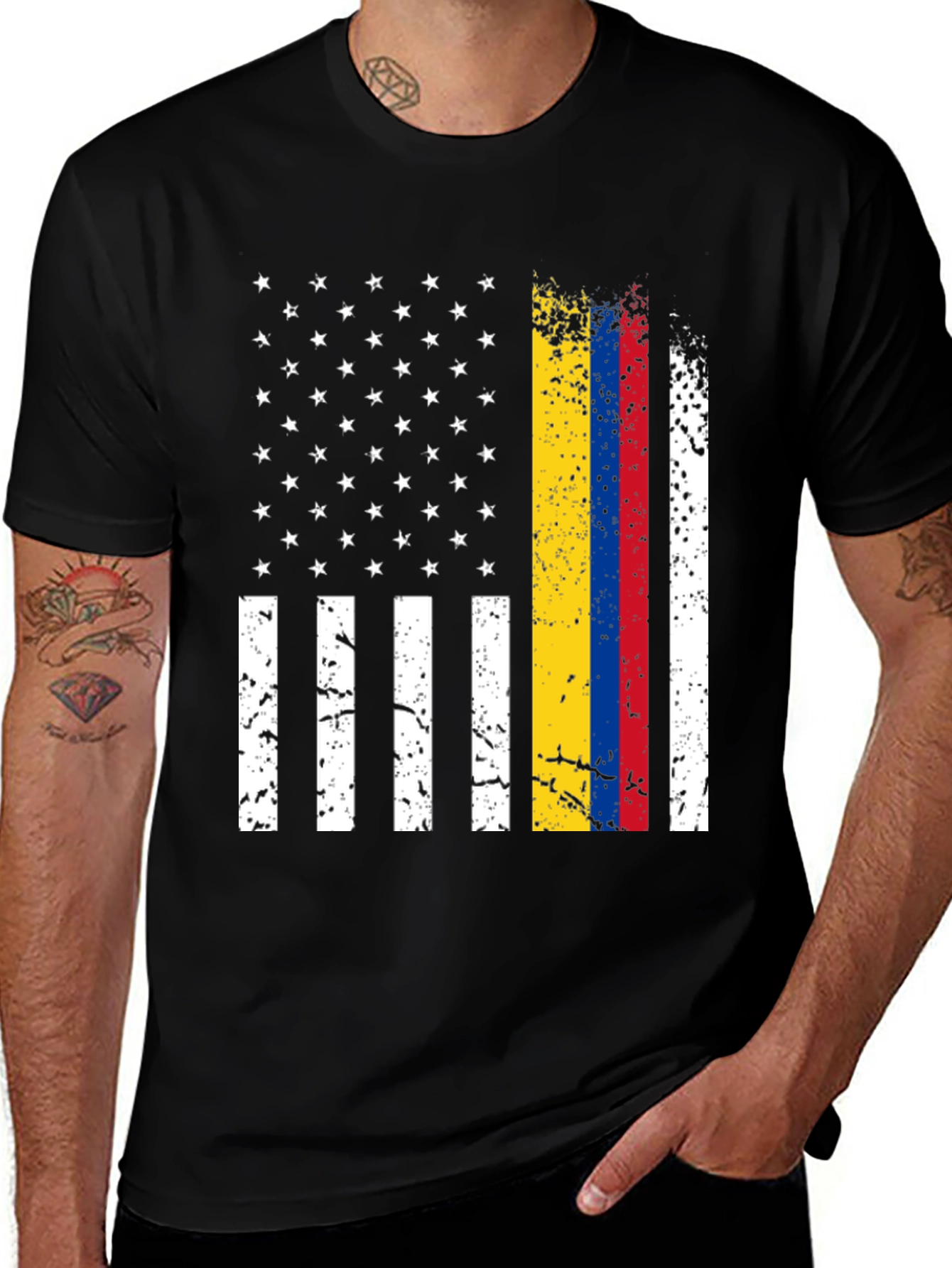 Colombian American Flag Graphic Tee