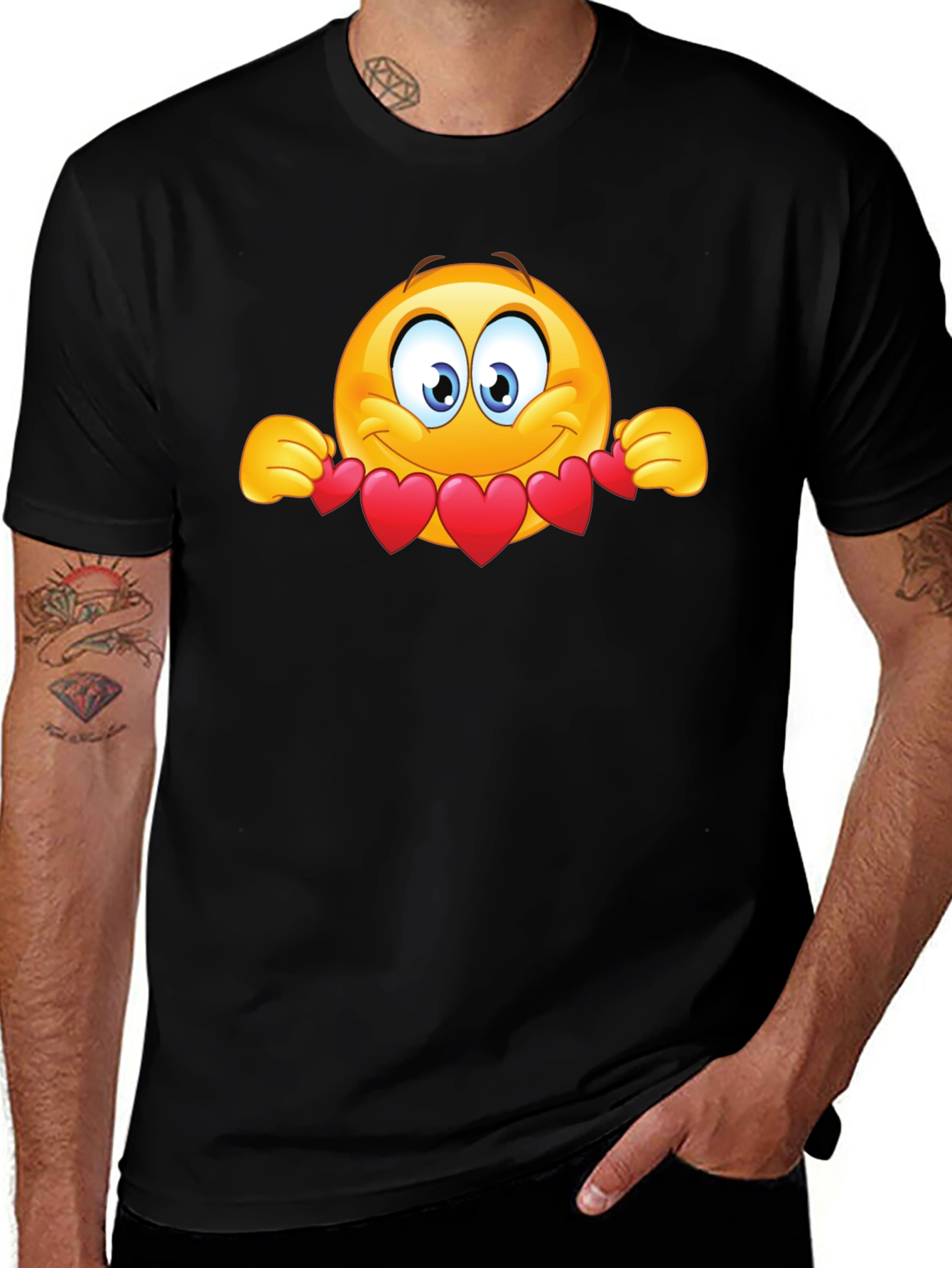 Variant 30 of Emoji Love T-Shirt - Black