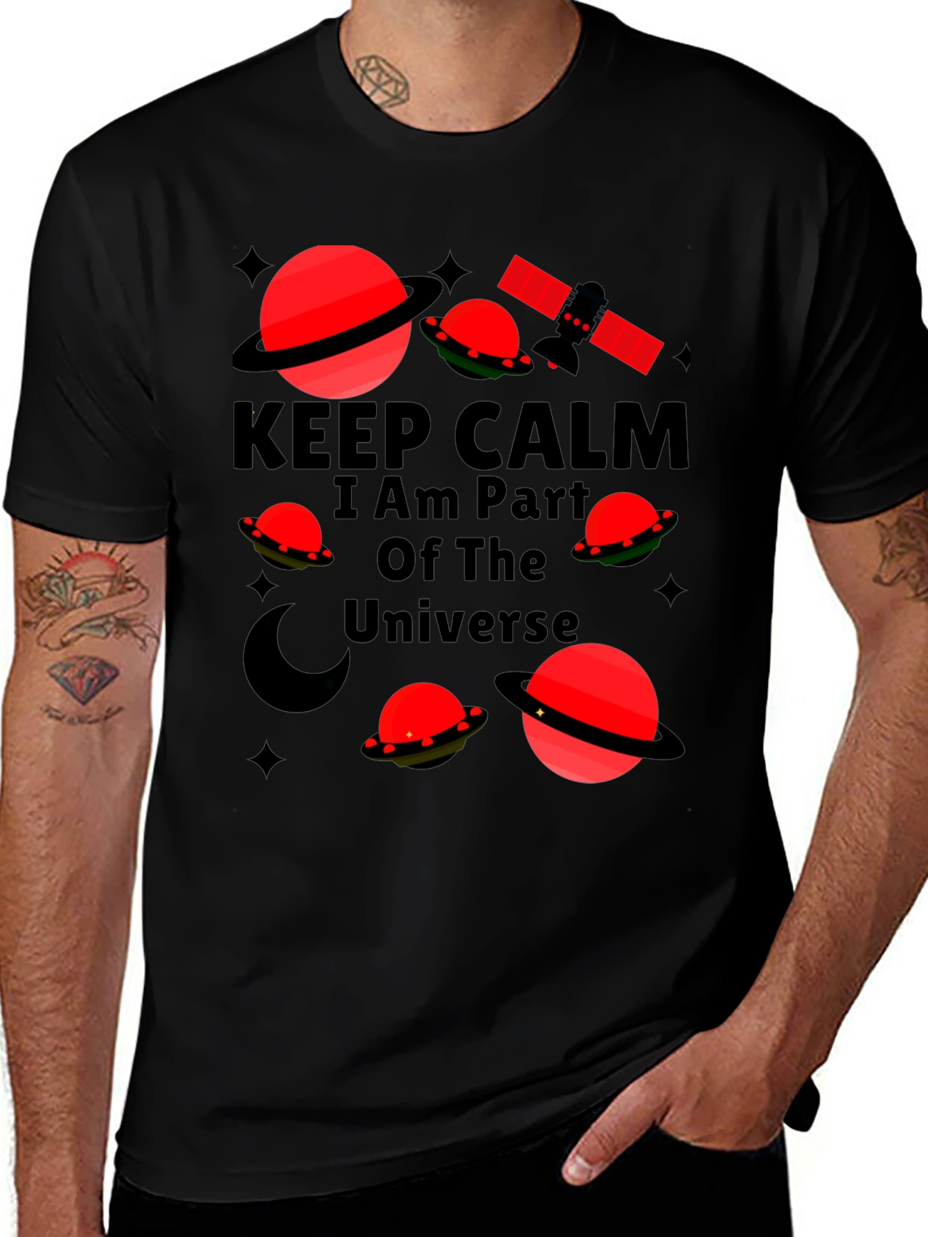 Variant 6 of Keep Calm Universe Black Graphic T-Shirt