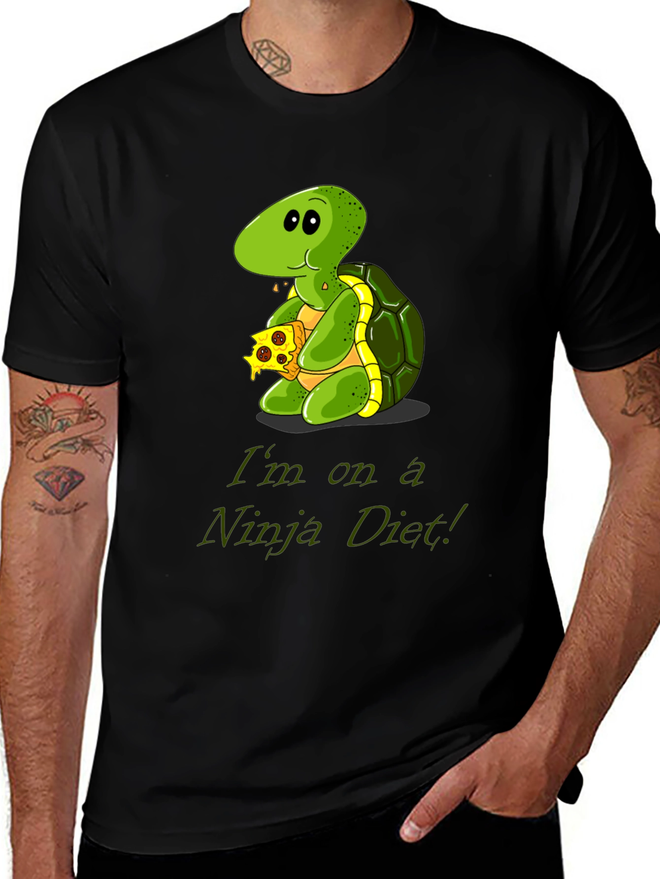 Variant 15 of Ninja Diet Turtle T-Shirt - Funny Cartoon Tee