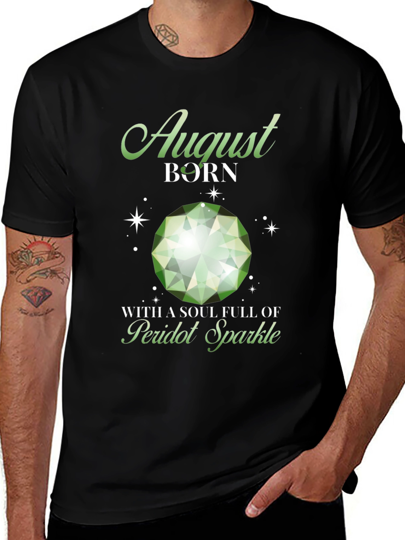 August Birthstone Peridot Sparkle T-Shirt