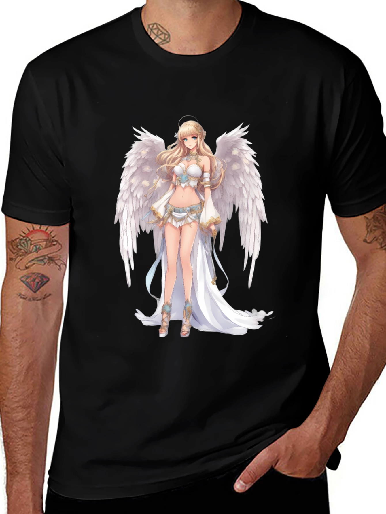 Variant 24 of Anime Angel Graphic Black T-Shirt