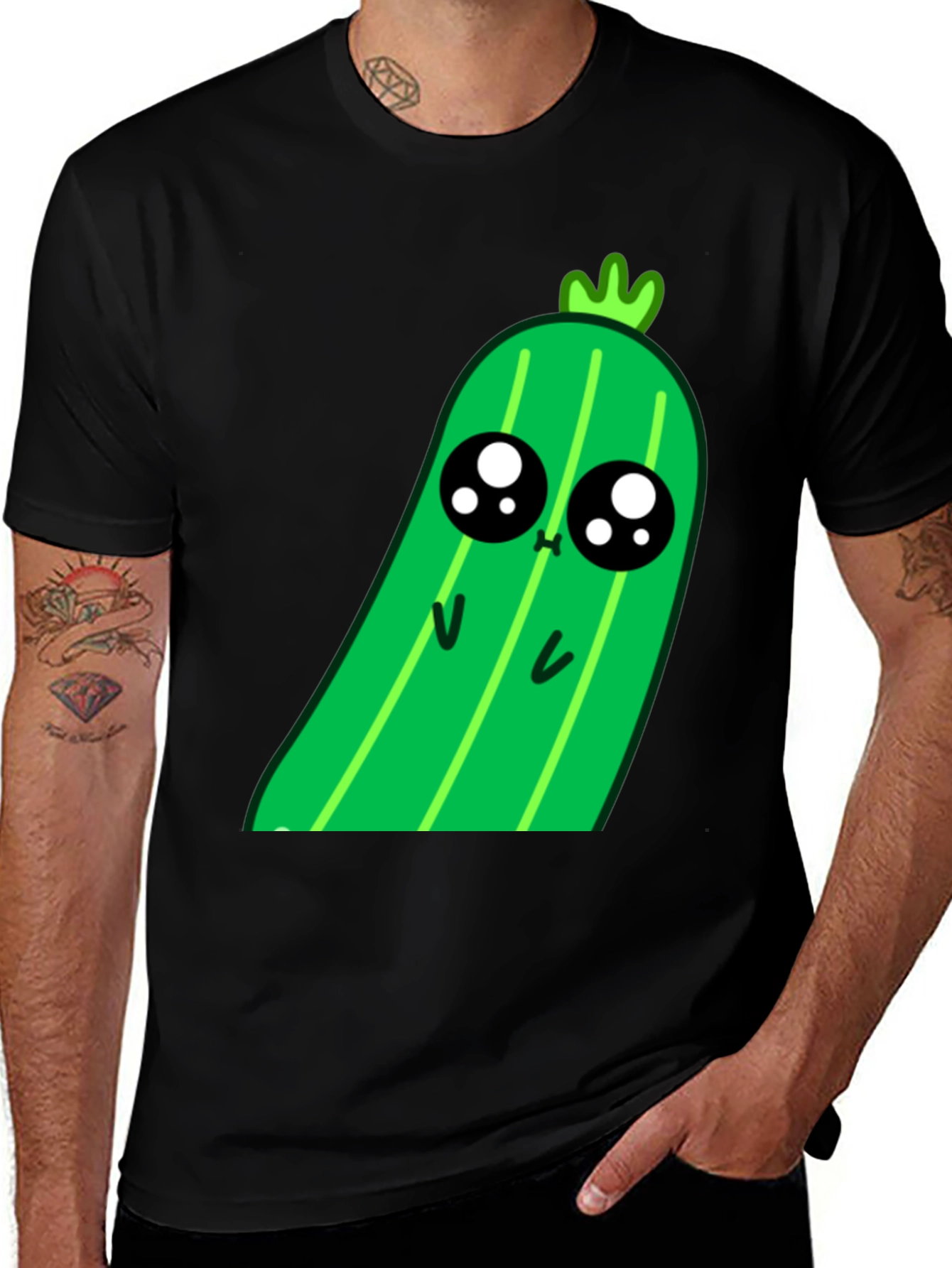 Variant 17 of Kawaii Pickle Graphic Tee - Cute Food Shirt