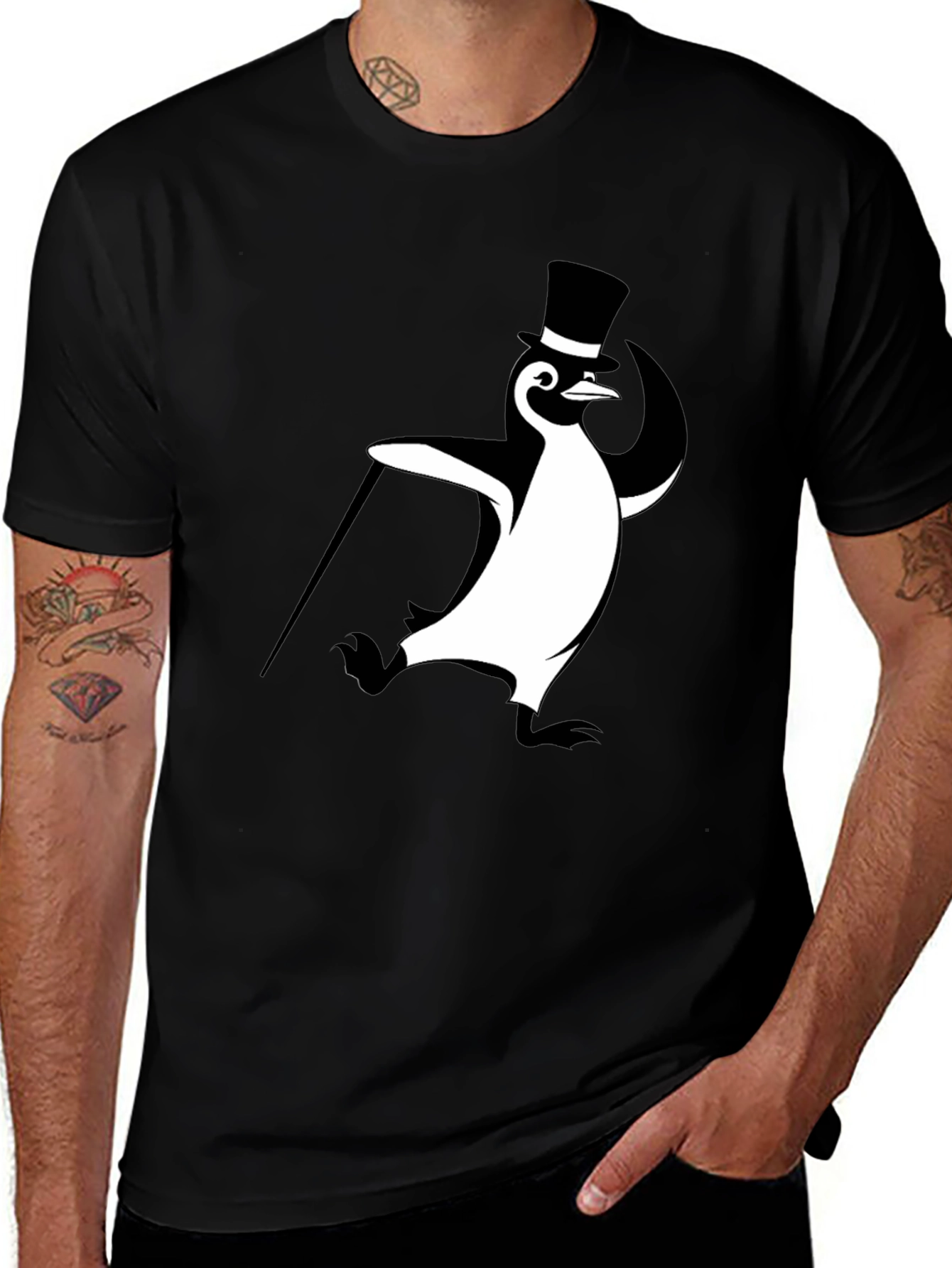 Variant 25 of Penguin Top Hat T-Shirt - Cool Graphic Tee