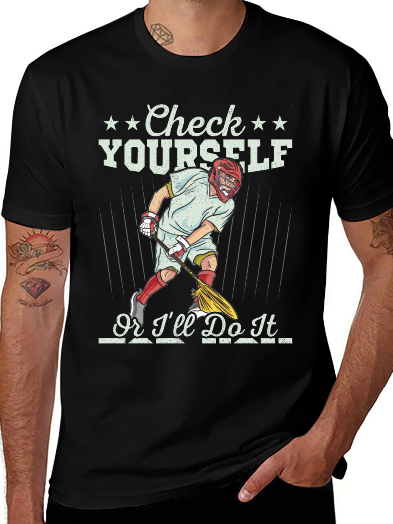 Variant 21 of Check Yourself Floorball T-Shirt