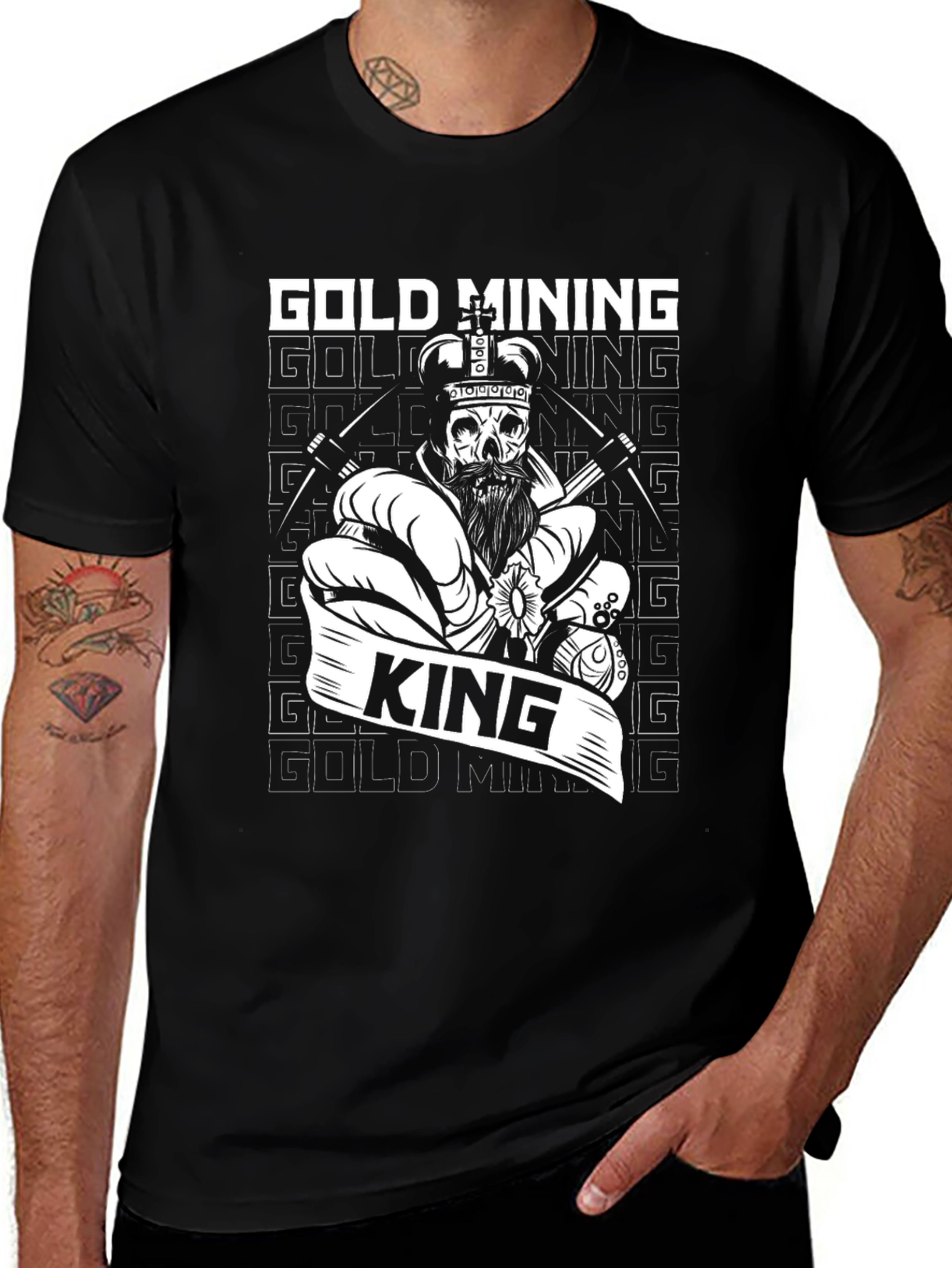 Variant 28 of Gold Mining King Graphic Tee - Black