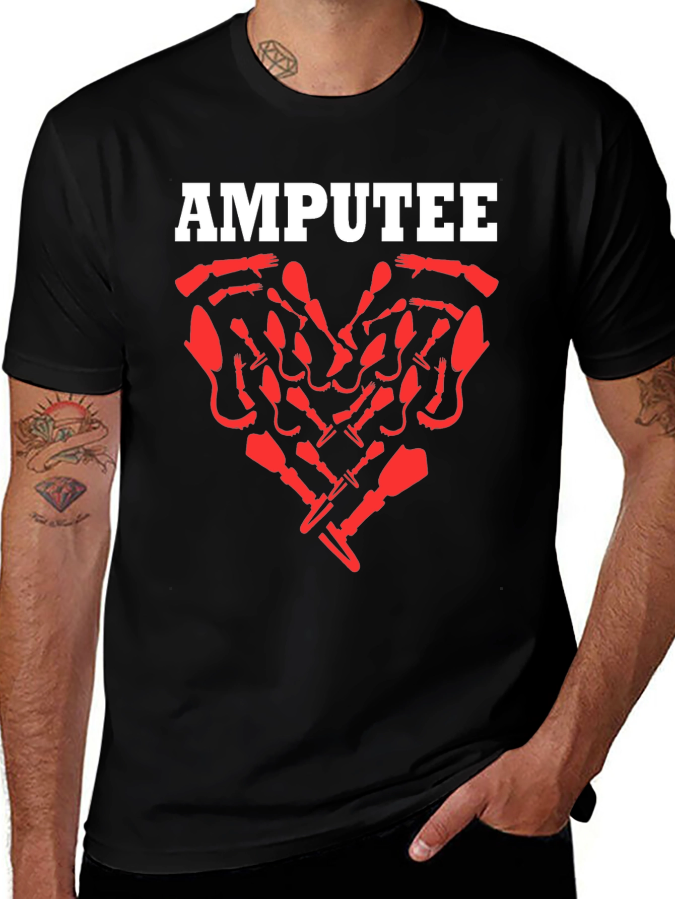 Variant 27 of Amputee Heart Graphic T-Shirt