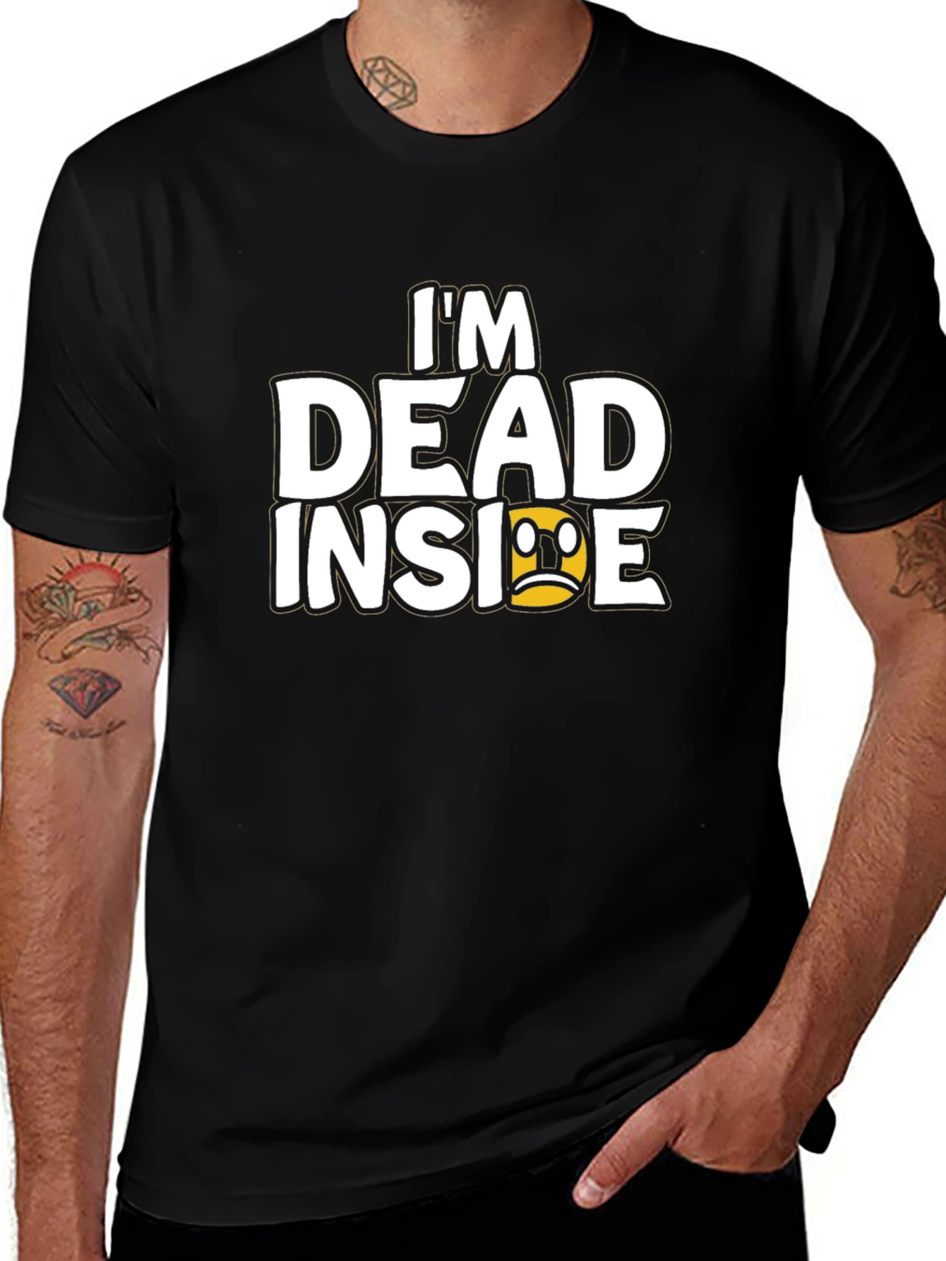 I'm Dead Inside Graphic Tee - Funny & Edgy Black T-Shirt