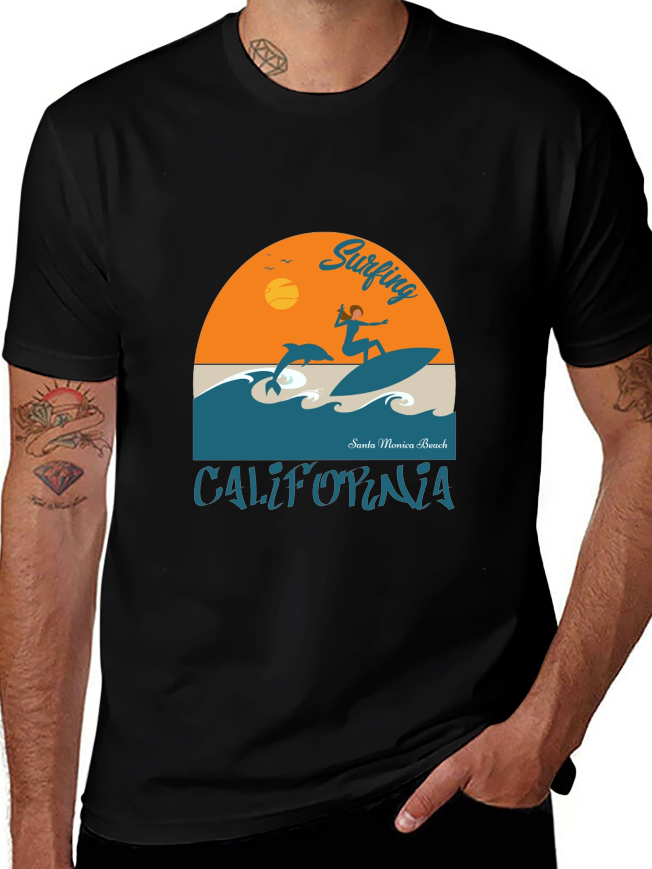 Variant 9 of Surfing California Black T-Shirt