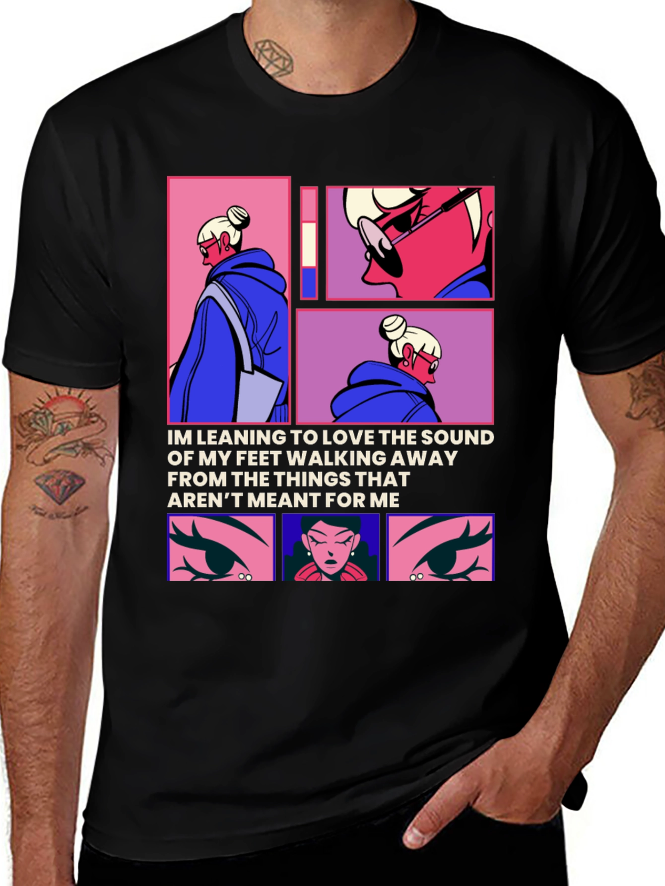 Variant 25 of Trendy Anime Graphic Tee: Walking Away