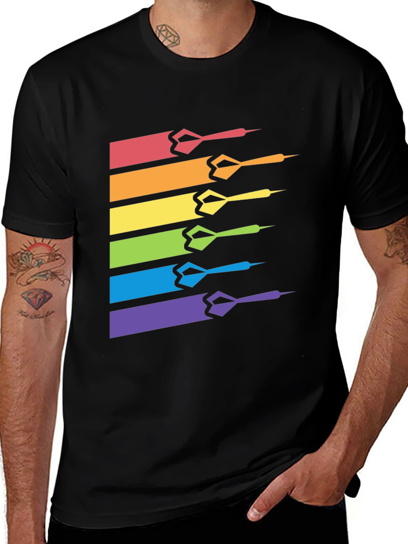 Variant 10 of Rainbow Dart T-Shirt - Colorful Dart Design