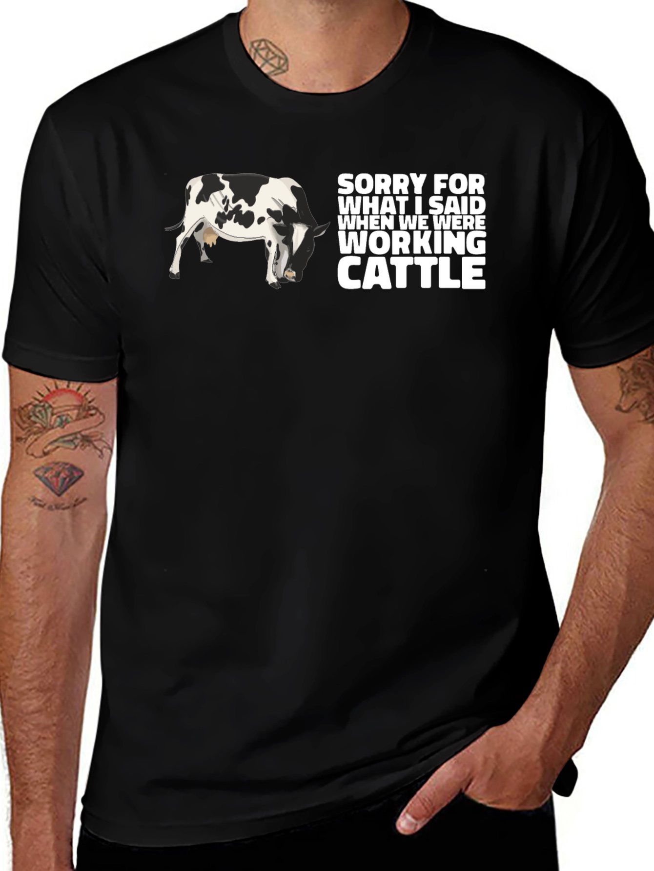 Variant 27 of Cattle T-Shirt - Sorry for What I Said Cattle Farm Tee