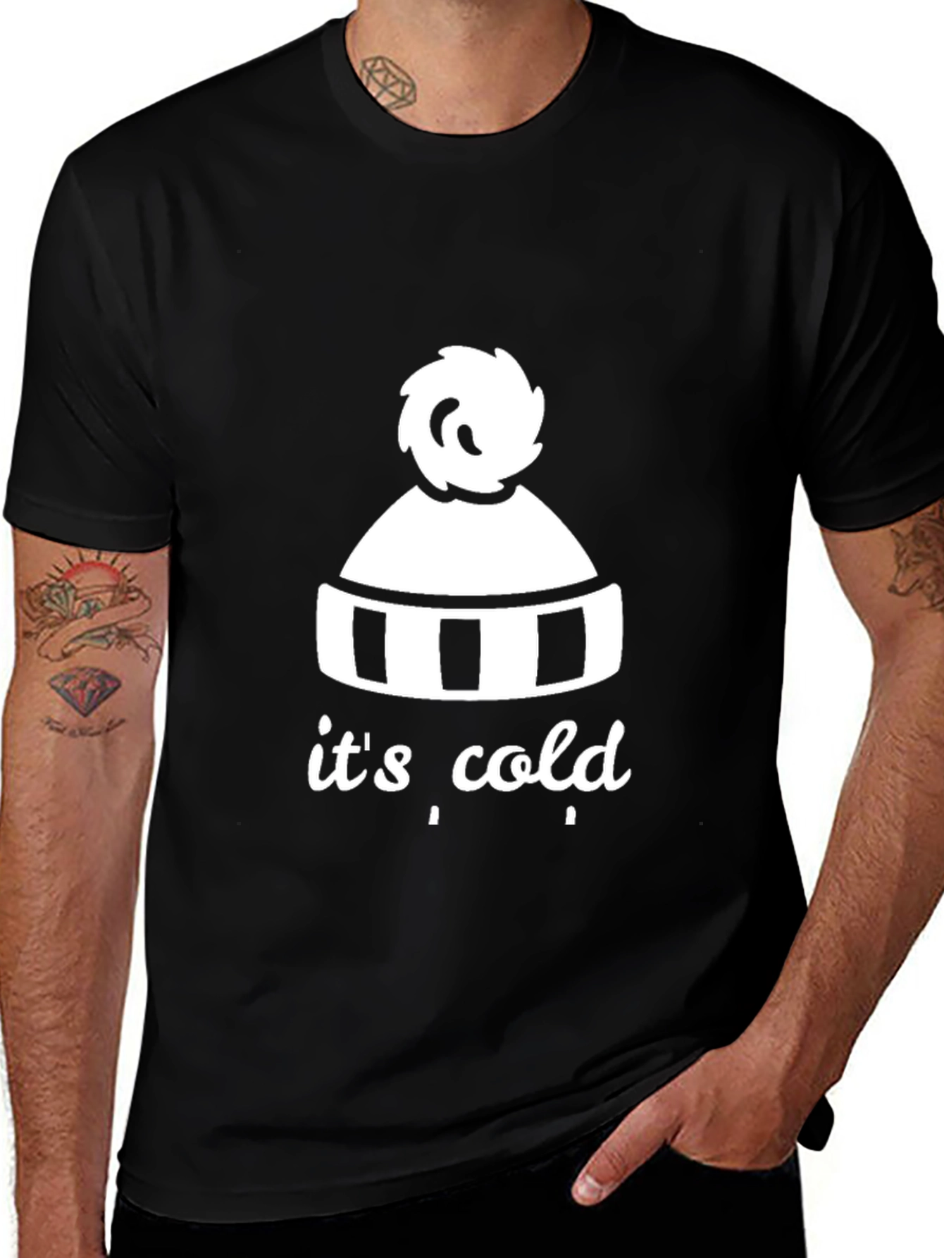 It's Cold Beanie Graphic Tee